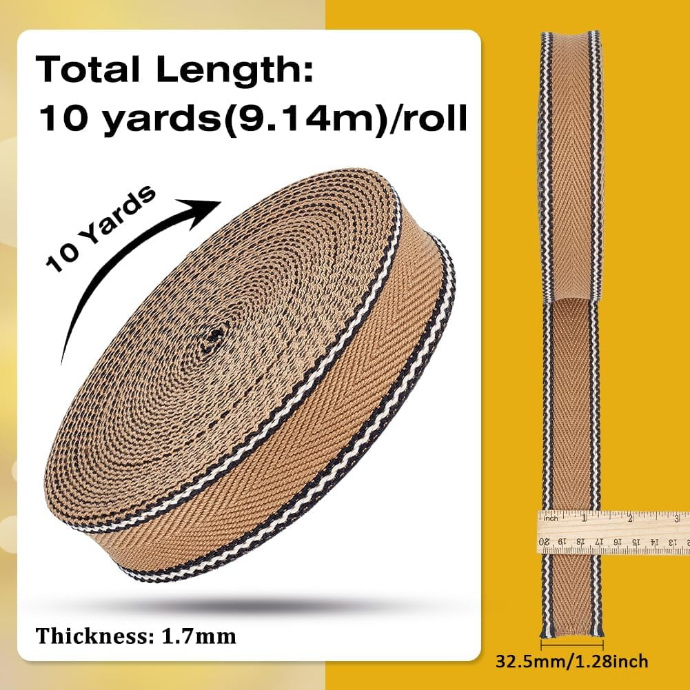 5 Yards Polycotton Jacquard Arrow Ribbon Clothes Accessories Olive 1-1/2 inch(38mm) - Image 2
