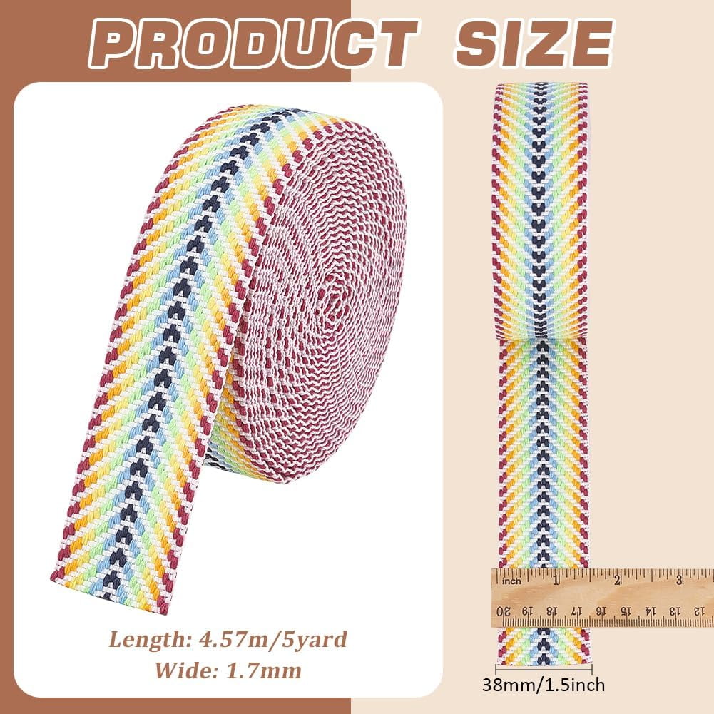 5 Yards Polycotton Jacquard Arrow Ribbon Clothes Accessories Olive 1-1/2 inch(38mm) - Image 2