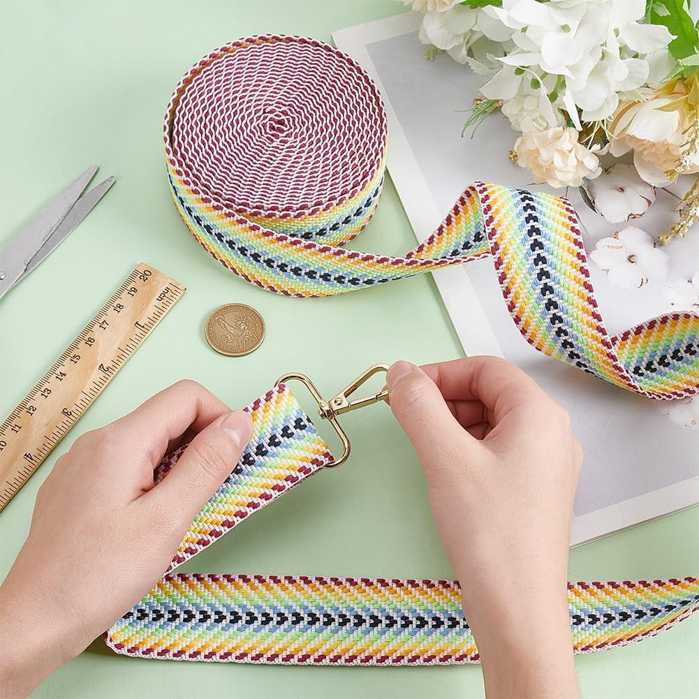 5 Yards Polycotton Jacquard Arrow Ribbon Clothes Accessories Olive 1-1/2 inch(38mm) - Image 3