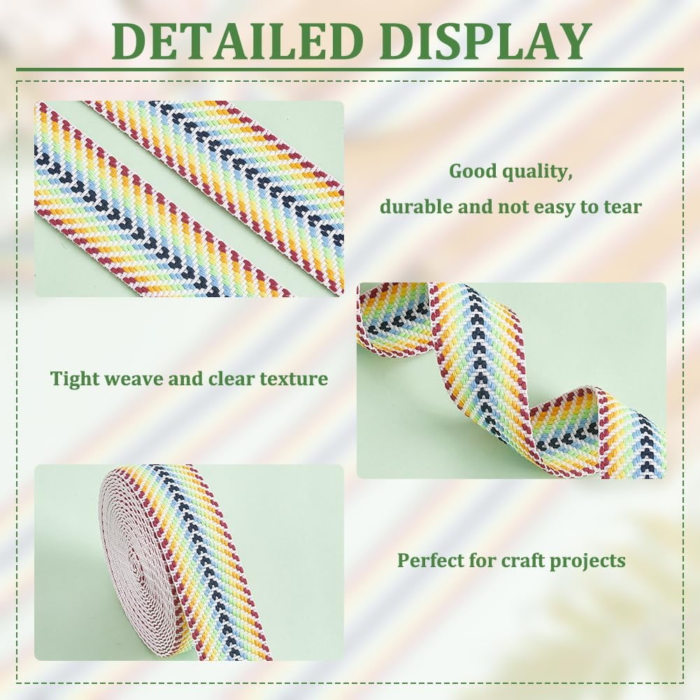 5 Yards Polycotton Jacquard Arrow Ribbon Clothes Accessories Olive 1-1/2 inch(38mm) - Image 4
