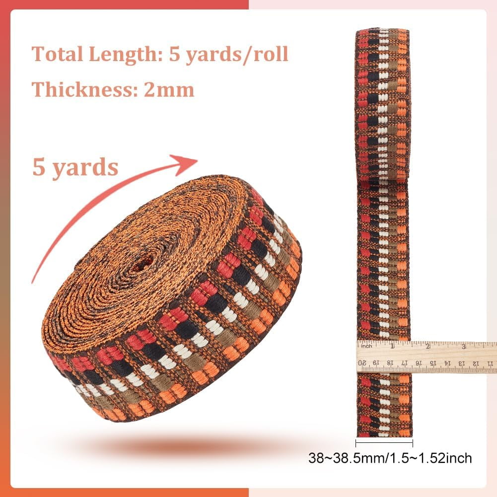 5 Yards Polycotton Jacquard Arrow Ribbon Clothes Accessories Olive 1-1/2 inch(38mm) - Image 8