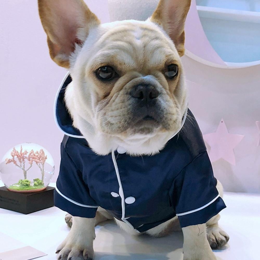 Dog Stain Silk Pajamas Clothes,Button Down Short Sleeve Dog Shirts Loungewear Puppy Pjs for Yorkie Bulldog Small Medium Dog Cats,Soft Two-Legged Sleepwear Elegant Clothes,XS-L Pink S Blue - Image 4