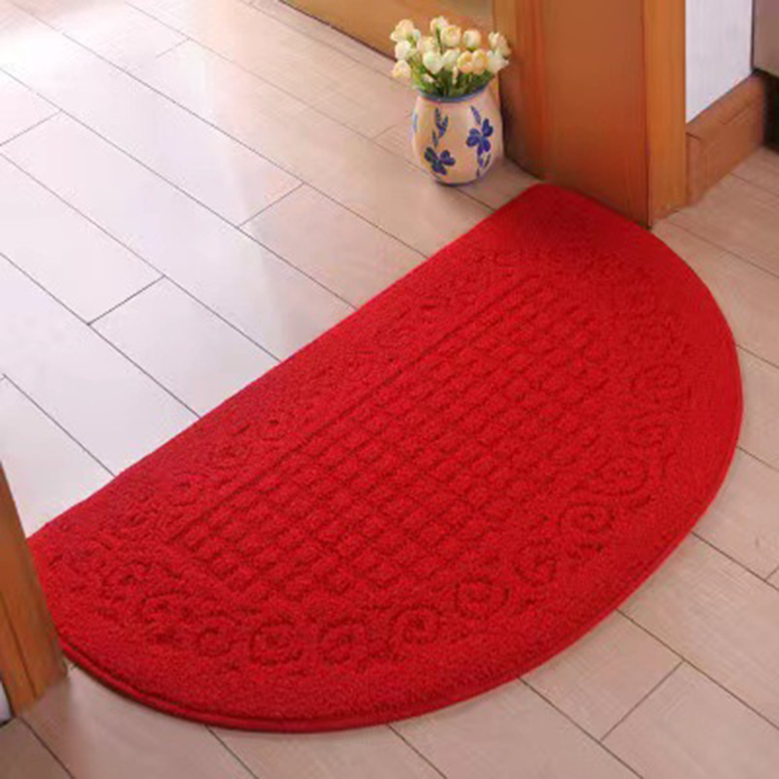 sunsanly Doormat Semi-Circle Shape Anti-slip Absorbs Moisture And Dirt Wear-resistant Indoor Entrance Door Mat Living Room Kitchen Bathroom Entryway Carpet 1pc Blue - Image 7