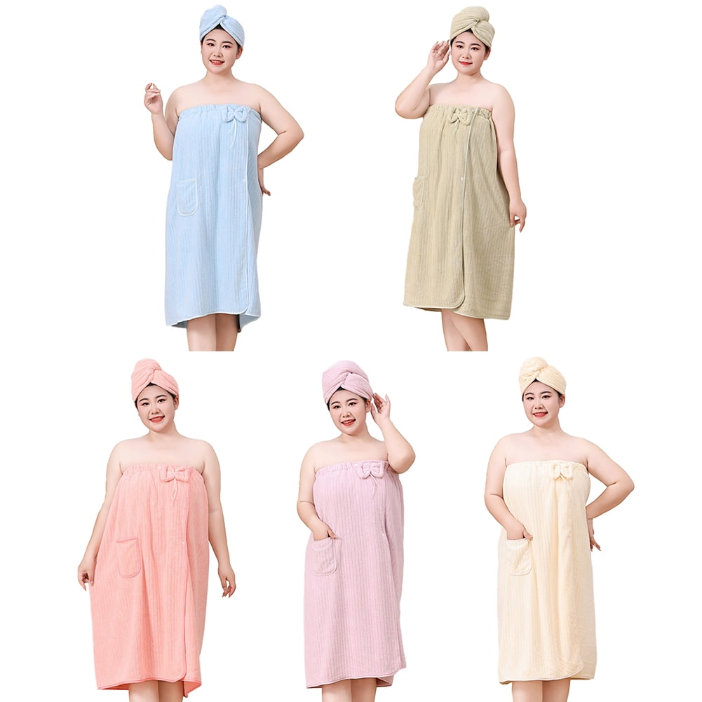 Bath Towel Wrap Women Plus Size - Adjustable Soft Microfiber Shower After Body Wraps with Hair Drying Towel Absorbent & Quick Drying for Gym Shower, Beach, Spa, Sauna Green - Image 6