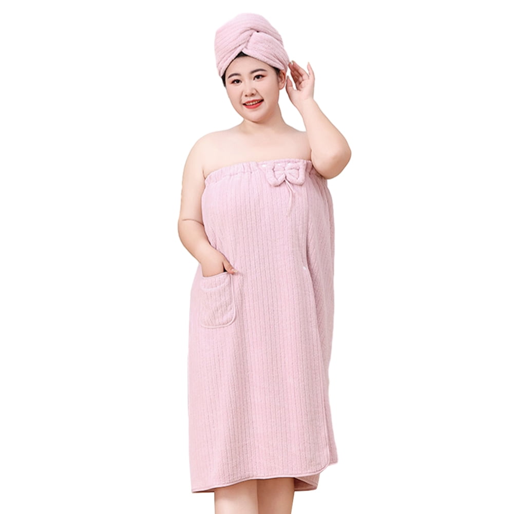 Bath Towel Wrap Women Plus Size - Adjustable Soft Microfiber Shower After Body Wraps with Hair Drying Towel Absorbent & Quick Drying for Gym Shower, Beach, Spa, Sauna Purple - Image 1