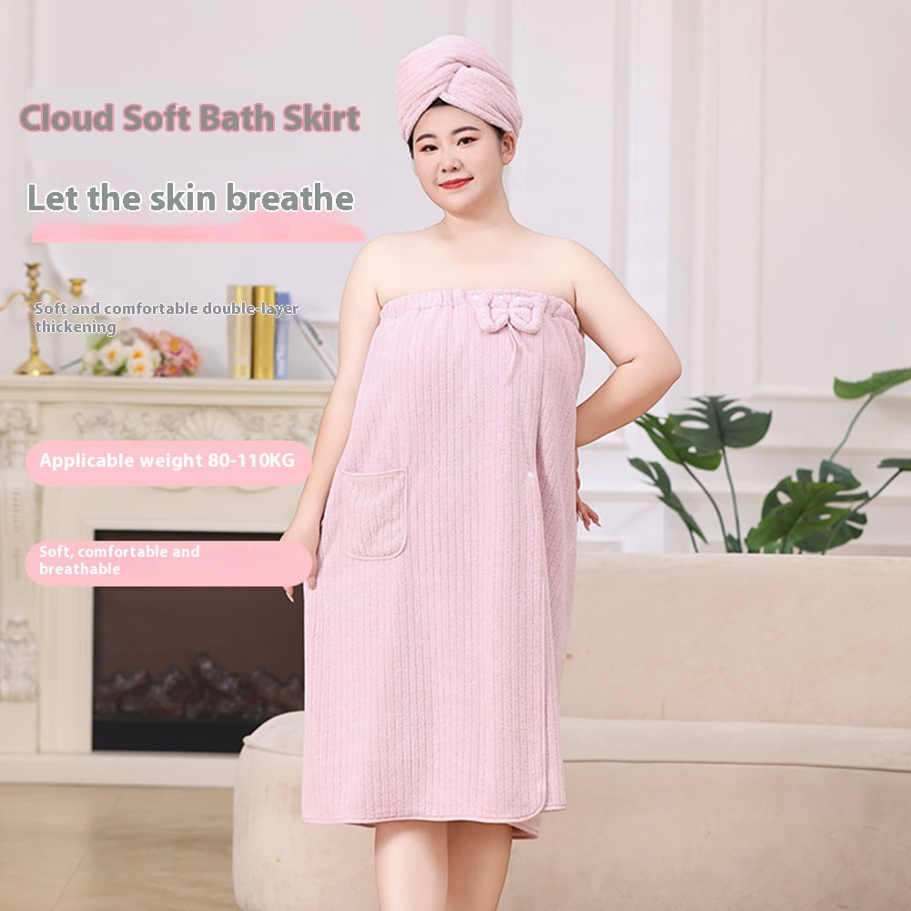 Bath Towel Wrap Women Plus Size - Adjustable Soft Microfiber Shower After Body Wraps with Hair Drying Towel Absorbent & Quick Drying for Gym Shower, Beach, Spa, Sauna Purple - Image 2