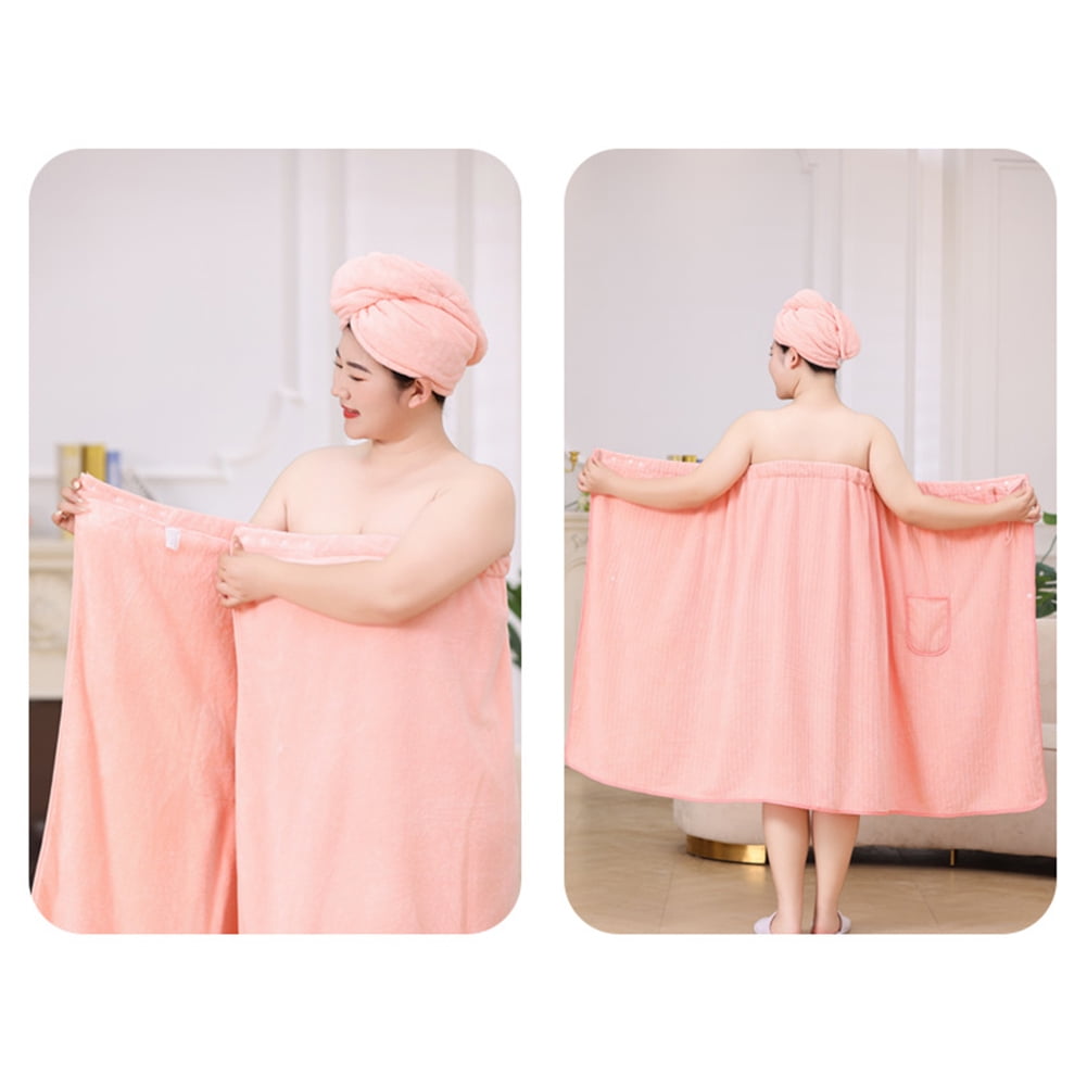 Bath Towel Wrap Women Plus Size - Adjustable Soft Microfiber Shower After Body Wraps with Hair Drying Towel Absorbent & Quick Drying for Gym Shower, Beach, Spa, Sauna Purple - Image 5