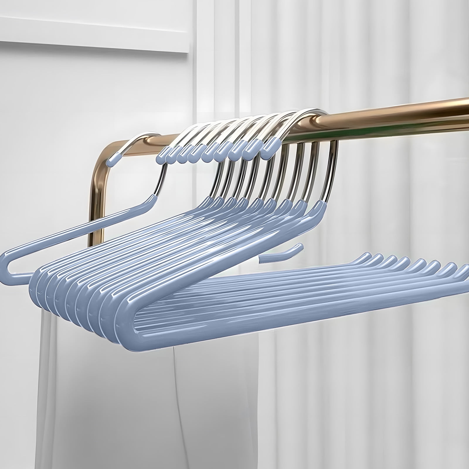 Kdkad Heavy Duty Metal Pants Hangers, Jean Hangers for Closet, Open Ended Clothes Hanger for Pant Slack Trouser Scarf, Space Saving, Non Slip 14×4.7 in Pink - Image 1