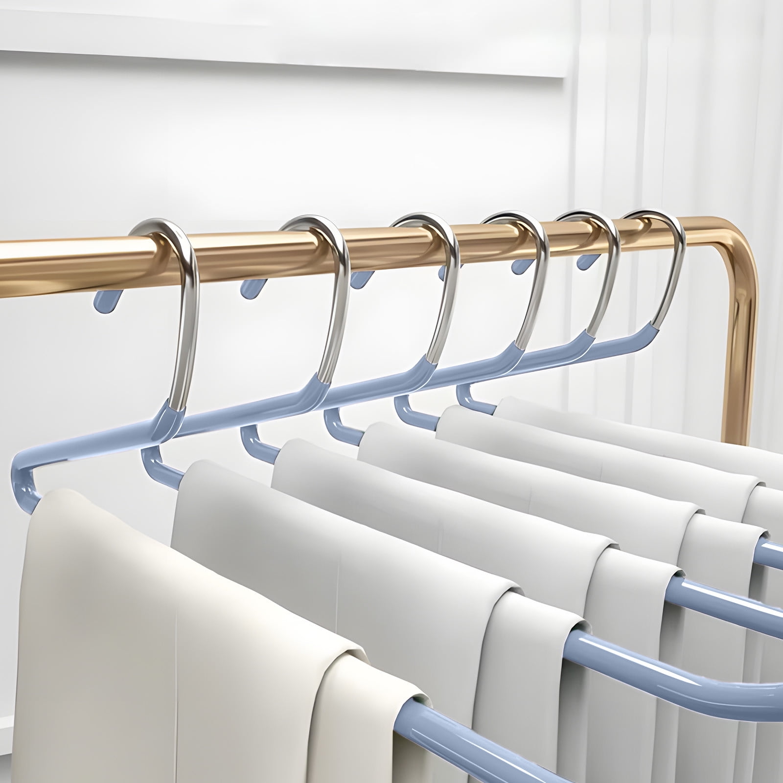Kdkad Heavy Duty Metal Pants Hangers, Jean Hangers for Closet, Open Ended Clothes Hanger for Pant Slack Trouser Scarf, Space Saving, Non Slip 14×4.7 in Pink - Image 6