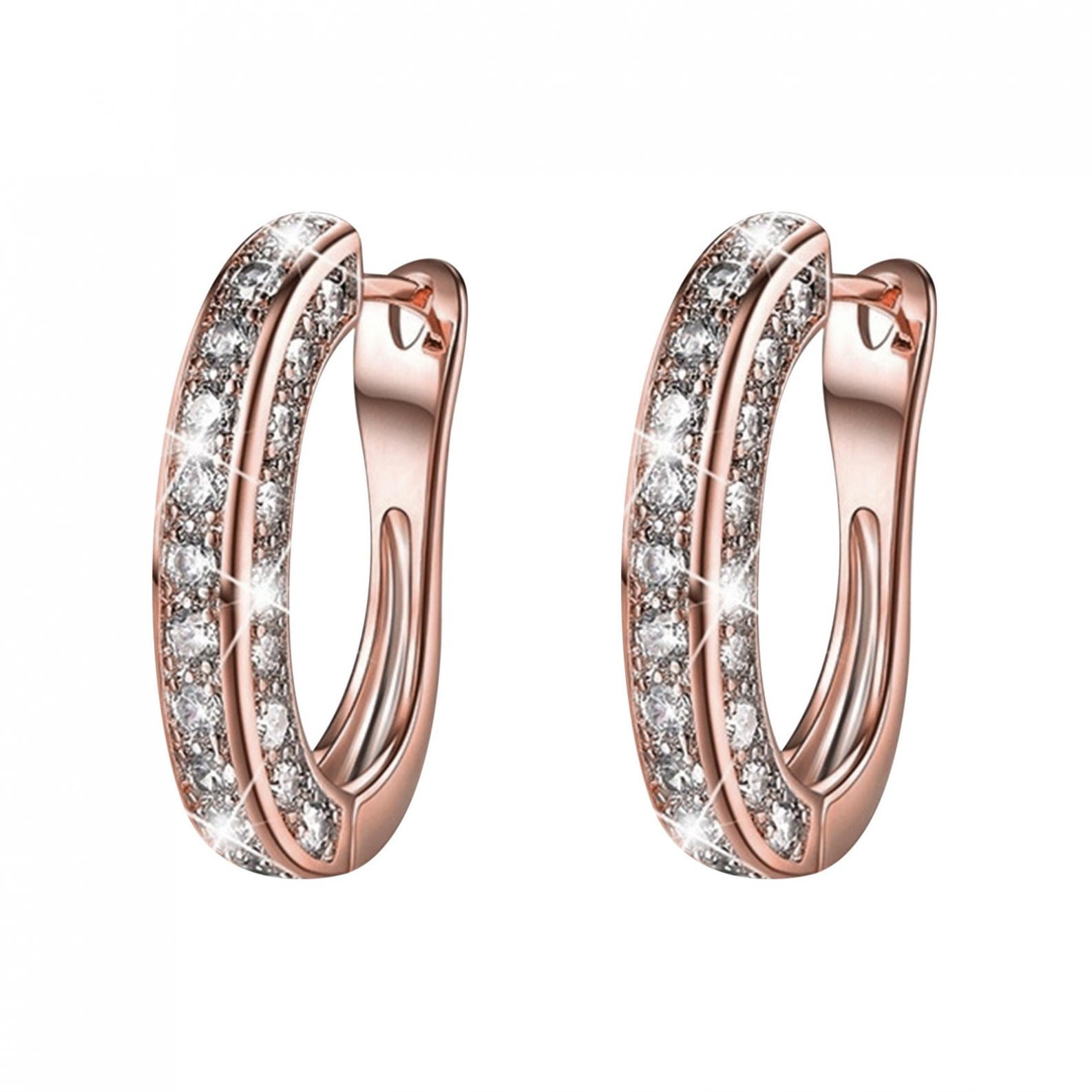 Chmadoxn 925 Hoop Earrings for Women Silver Women Hoop Earrings Set with GH Created Moissanite gold - Image 1
