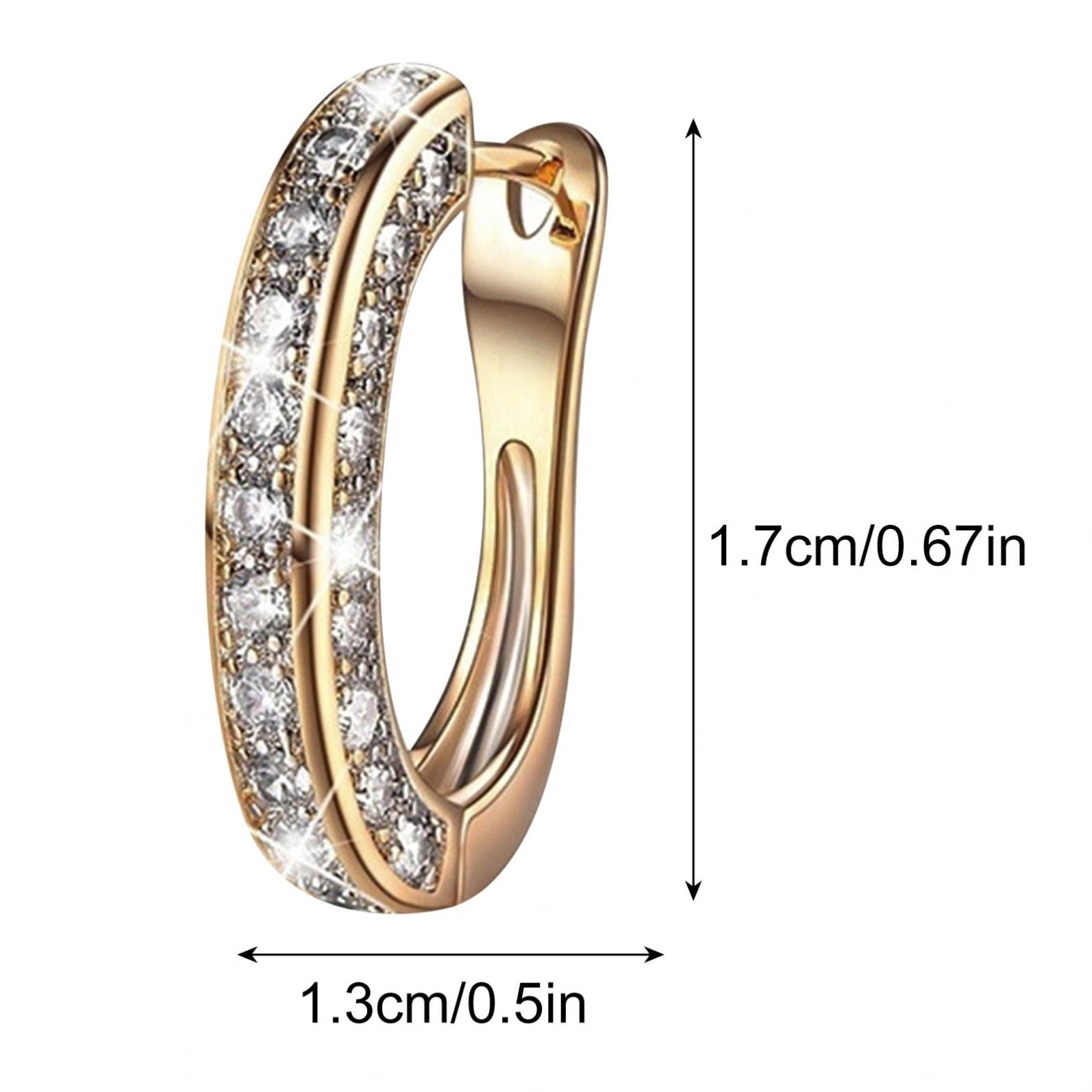 Chmadoxn 925 Hoop Earrings for Women Silver Women Hoop Earrings Set with GH Created Moissanite gold - Image 3
