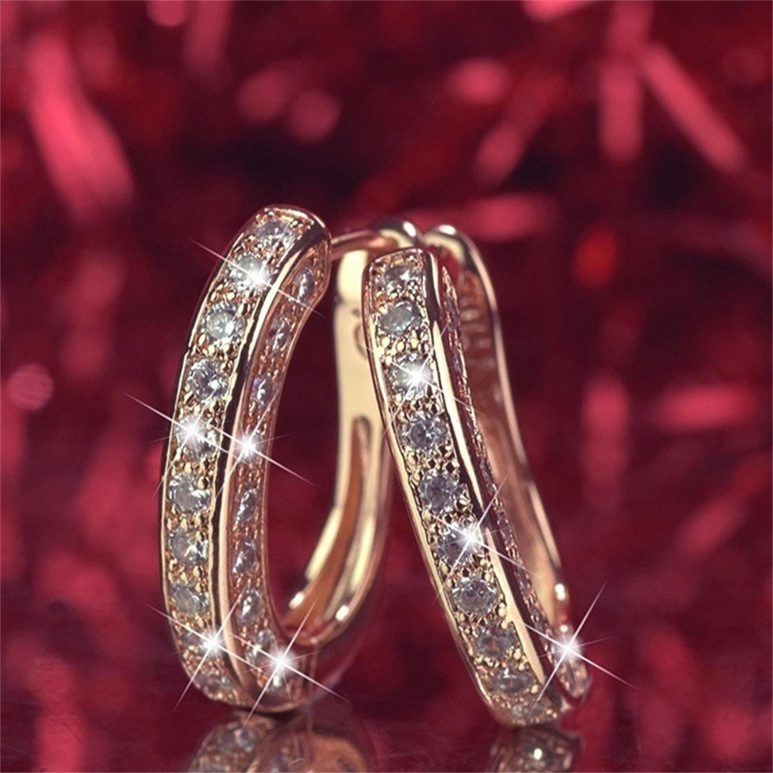 Chmadoxn 925 Hoop Earrings for Women Silver Women Hoop Earrings Set with GH Created Moissanite gold - Image 5