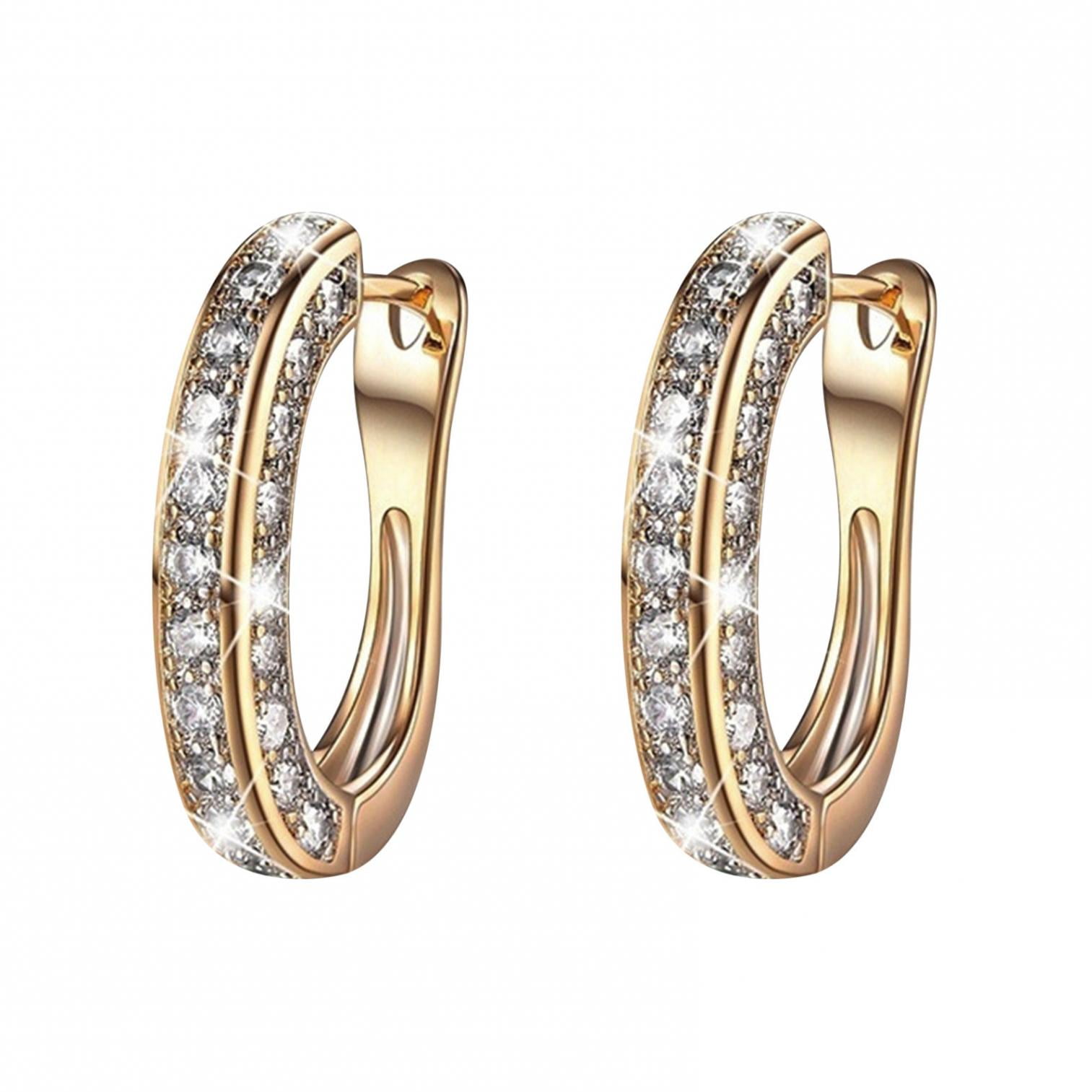 Chmadoxn 925 Hoop Earrings for Women Silver Women Hoop Earrings Set with GH Created Moissanite gold,silver,rose gold - Image 1