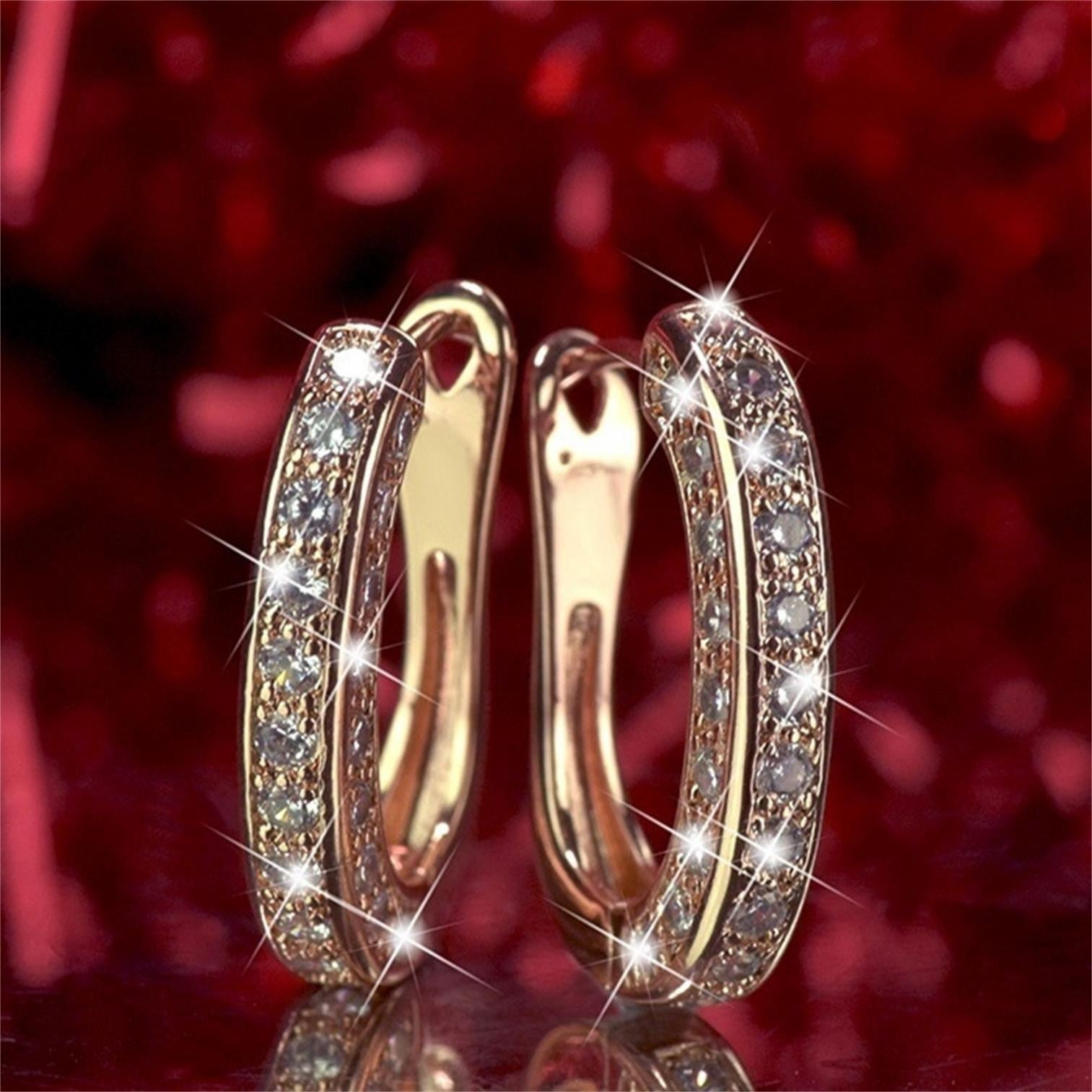 Chmadoxn 925 Hoop Earrings for Women Silver Women Hoop Earrings Set with GH Created Moissanite gold,silver,rose gold - Image 3