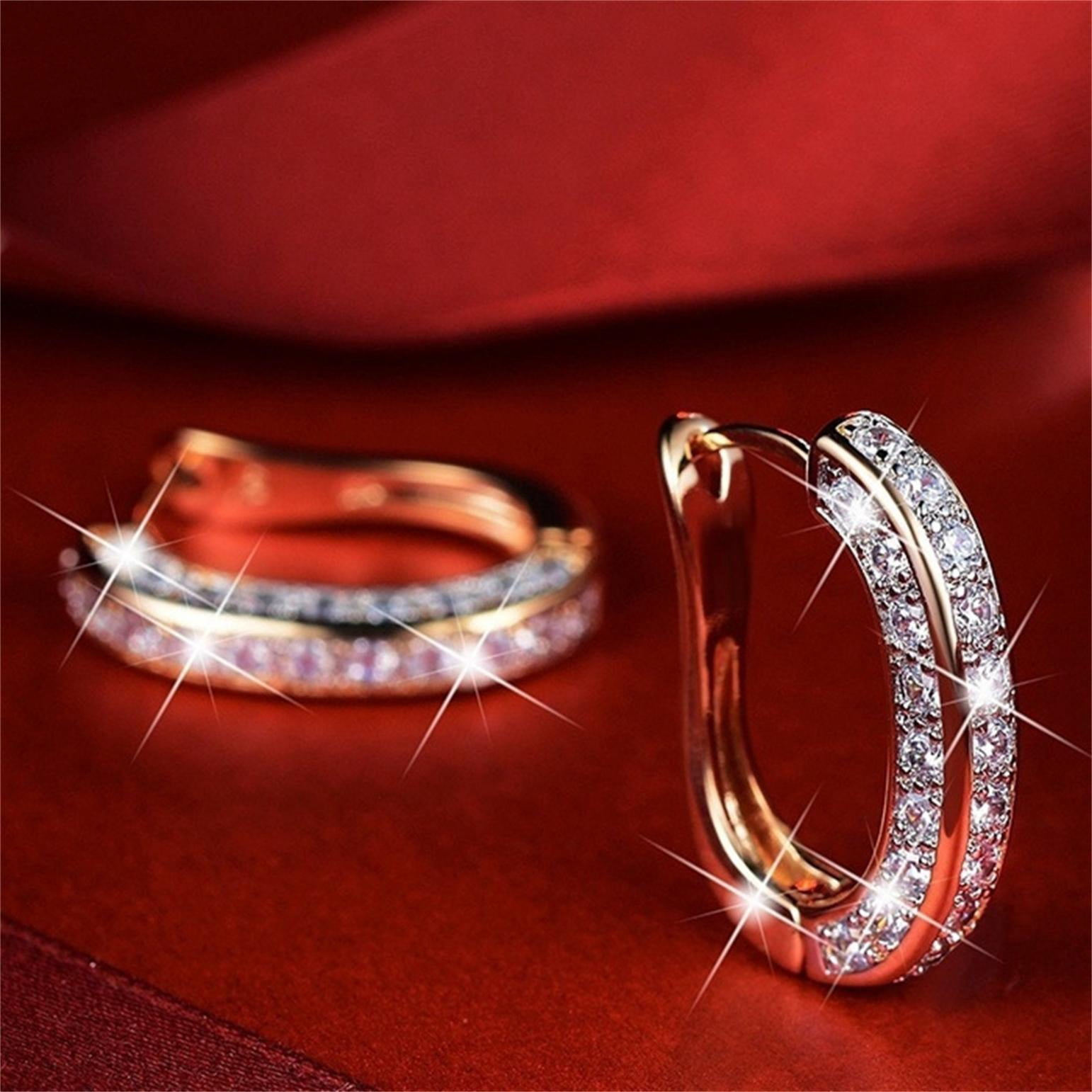 Chmadoxn 925 Hoop Earrings for Women Silver Women Hoop Earrings Set with GH Created Moissanite gold,silver,rose gold - Image 6