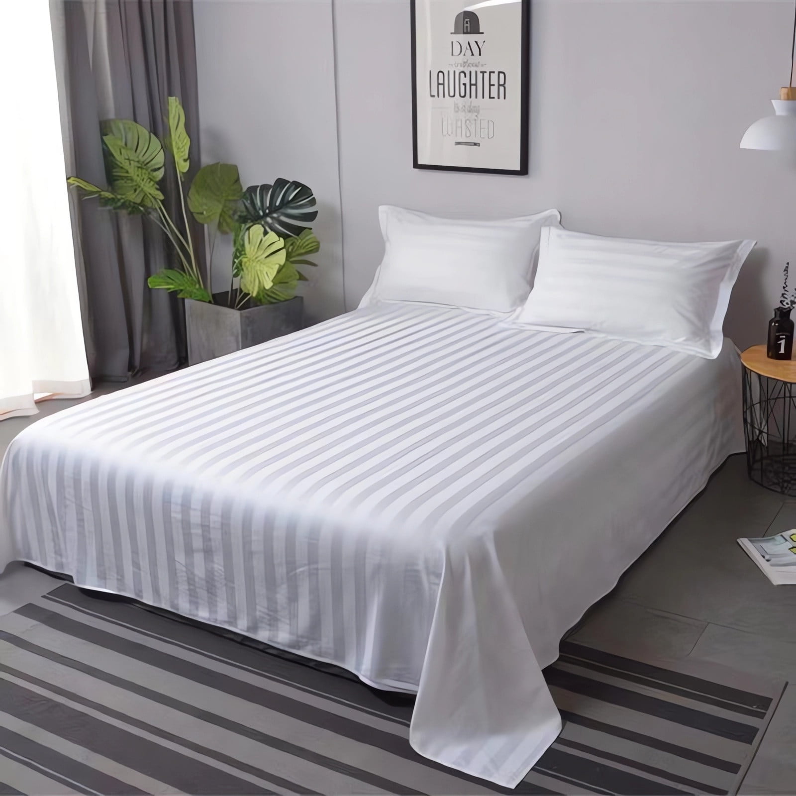 Kdkad Bed Sheets, Pure Linen Sheets, Breathable and Serviceable Line King Size Sheets, Anti-Tear Line Bed Sheets, Machine Washable, Deep Pocket 91×79 in White - Image 5