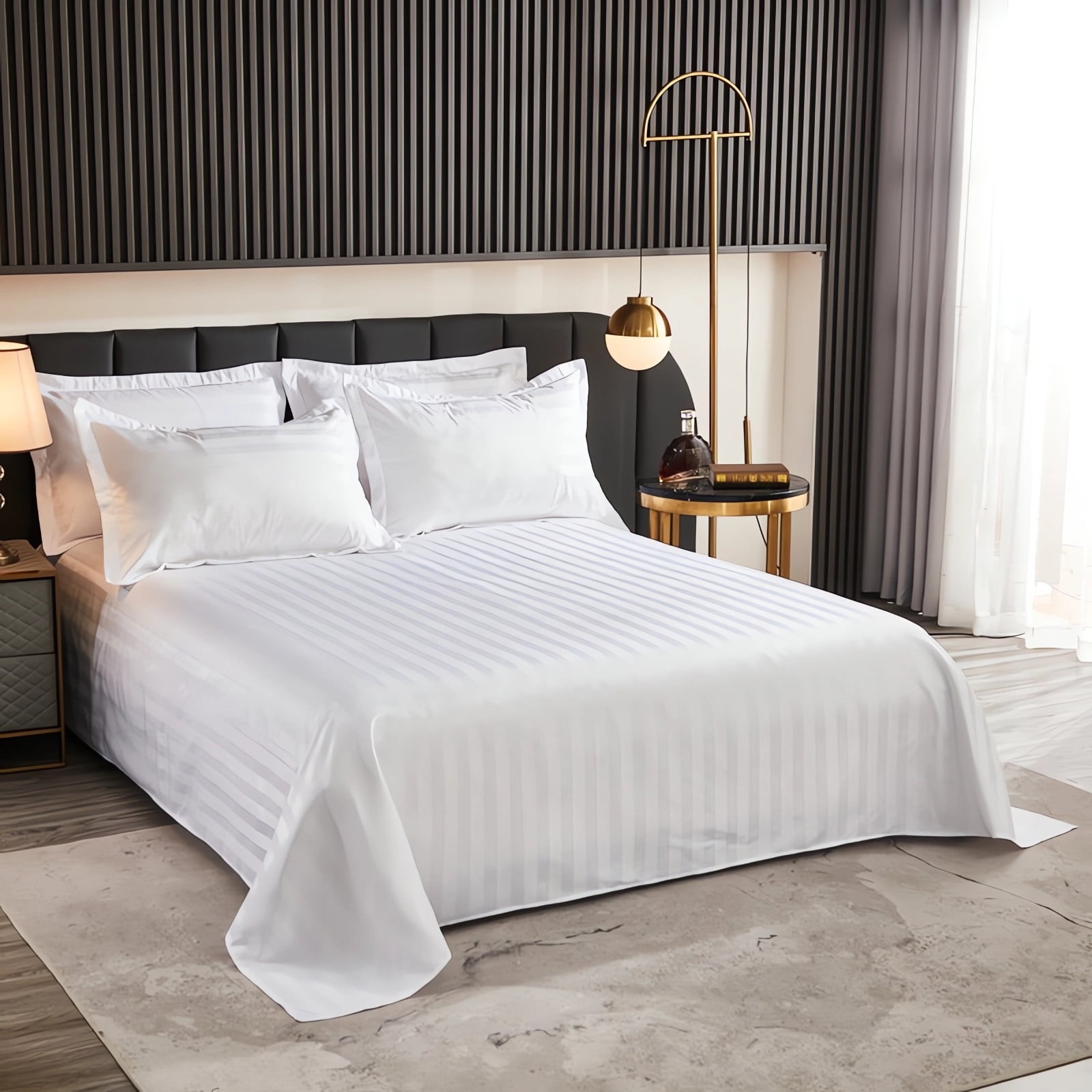 Kdkad Bed Sheets, Pure Linen Sheets, Breathable and Serviceable Line King Size Sheets, Anti-Tear Line Bed Sheets, Machine Washable, Deep Pocket 91×87 in White - Image 2