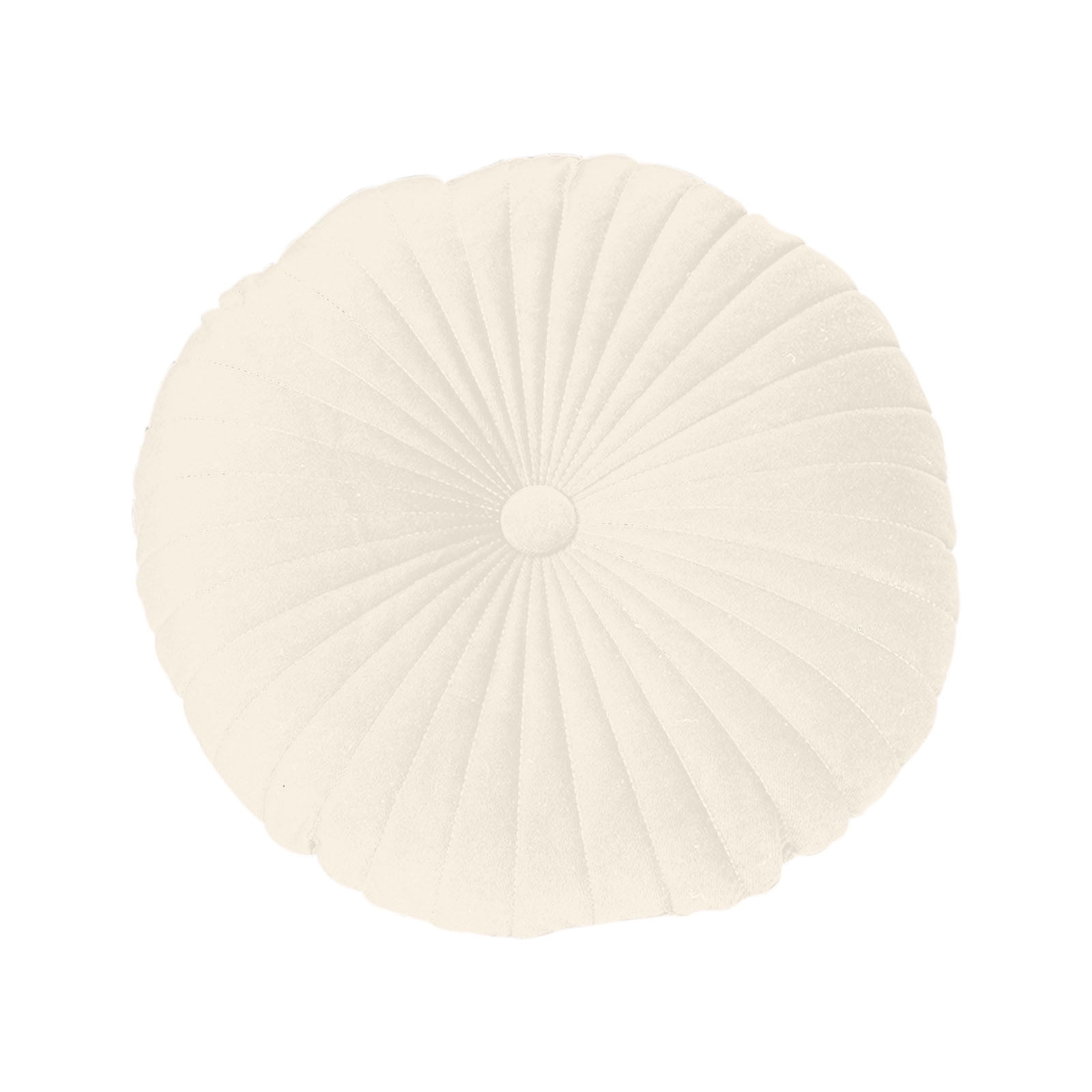Darzheoy Round Throw Pillow 15.7 inch Decorative Round Velvet Floor Pillows Small Pumpkin Throw Pillow Cushion for Living Room Sofa Bed, Gray Beige - Image 1