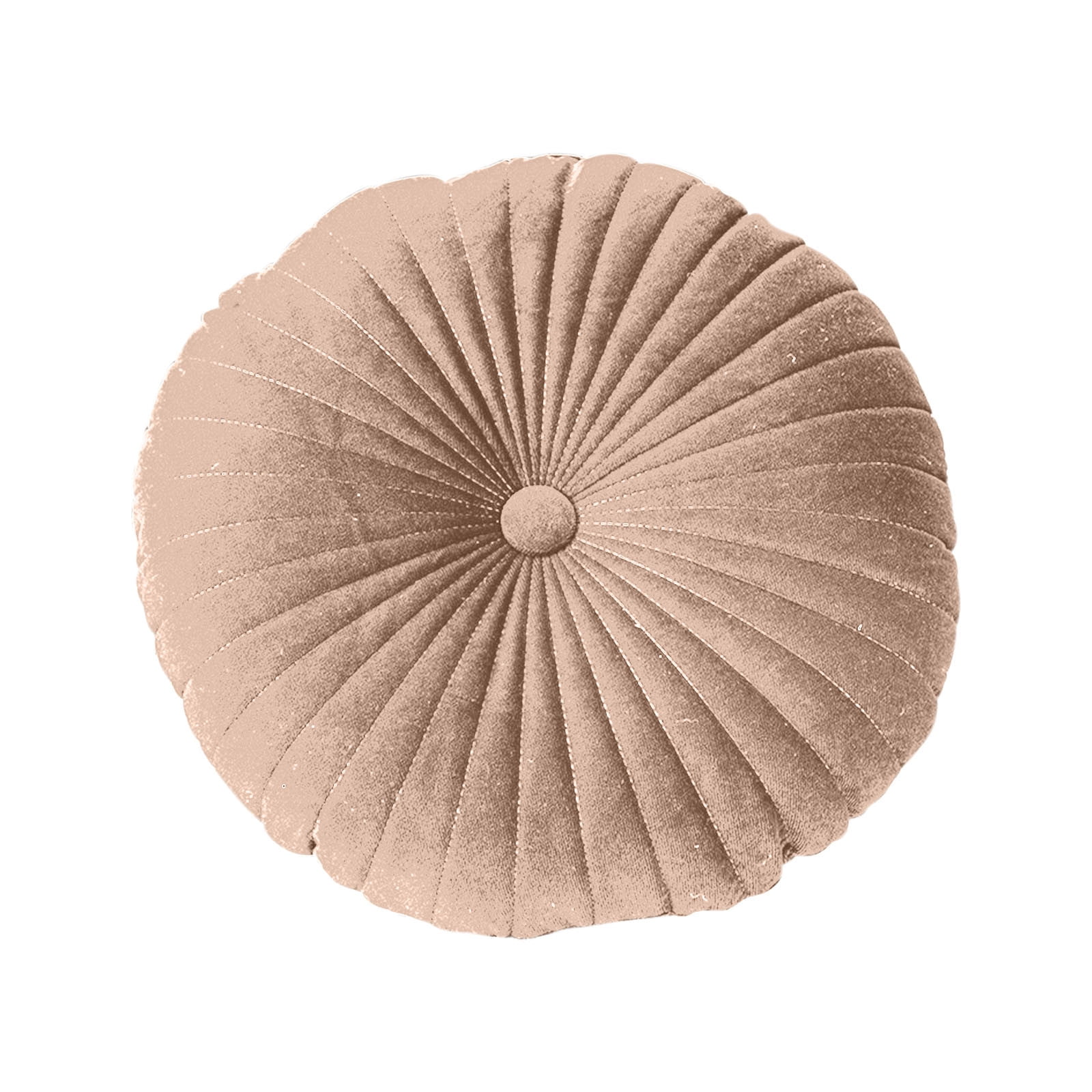 Darzheoy Round Throw Pillow 15.7 inch Decorative Round Velvet Floor Pillows Small Pumpkin Throw Pillow Cushion for Living Room Sofa Bed, Gray Coffee - Image 1