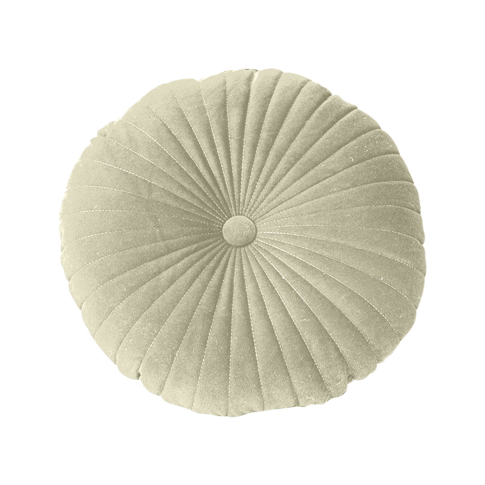 Darzheoy Round Throw Pillow 15.7 inch Decorative Round Velvet Floor Pillows Small Pumpkin Throw Pillow Cushion for Living Room Sofa Bed, Gray Green - Image 1
