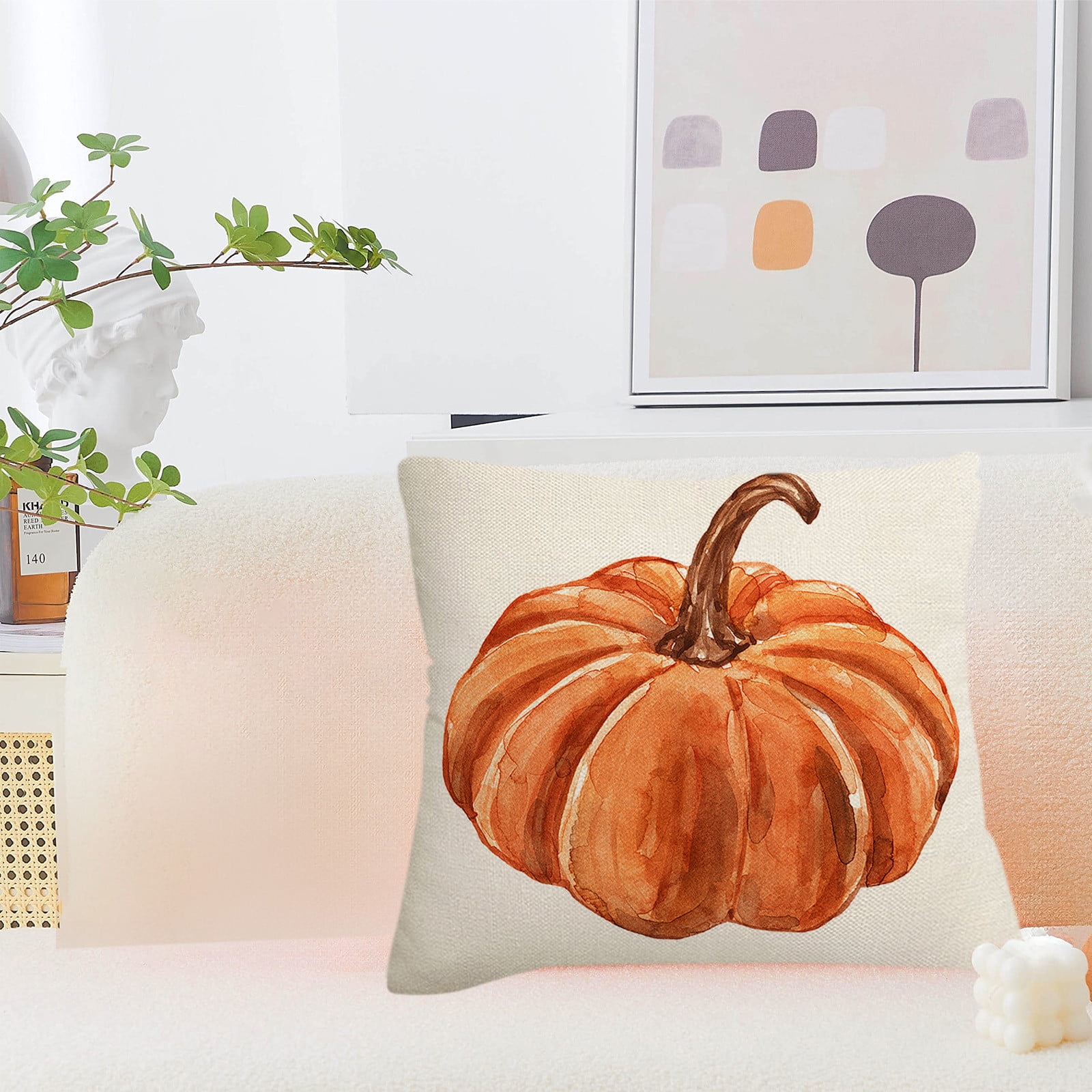 Darzheoy Fall Pillow Covers 18 x 18 inch Pumpkin Maple leaves Throw Pillow Covers Outdoor Autumn Thanksgiving Harvest Farmhouse Pillowcase Cushion Case for Home Sofa Fall Decor A - Image 6