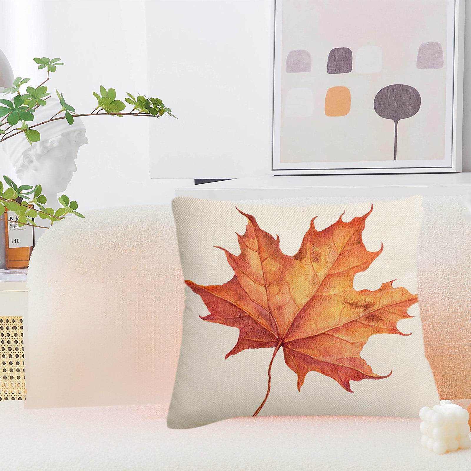 Darzheoy Fall Pillow Covers 18 x 18 inch Pumpkin Maple leaves Throw Pillow Covers Outdoor Autumn Thanksgiving Harvest Farmhouse Pillowcase Cushion Case for Home Sofa Fall Decor B - Image 6