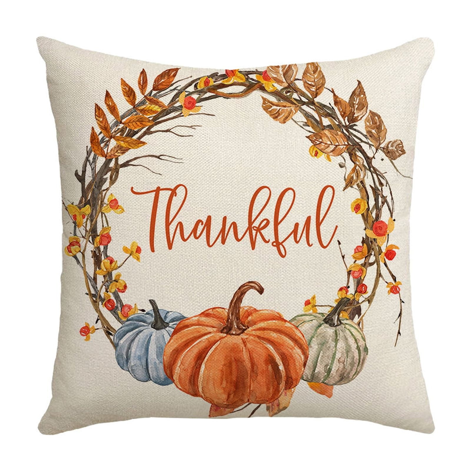 Darzheoy Fall Pillow Covers 18 x 18 inch Pumpkin Maple leaves Throw Pillow Covers Outdoor Autumn Thanksgiving Harvest Farmhouse Pillowcase Cushion Case for Home Sofa Fall Decor C - Image 1