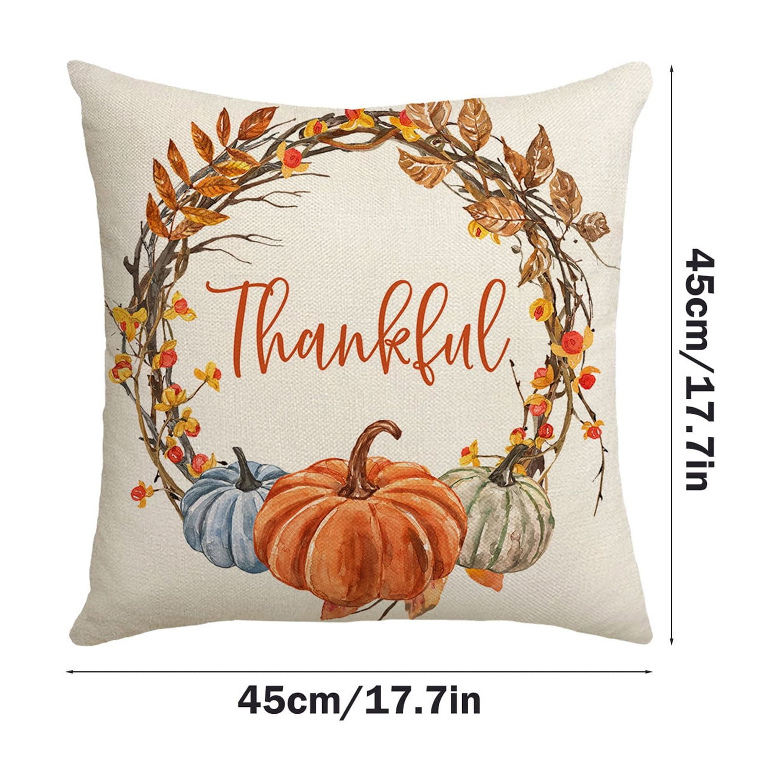 Darzheoy Fall Pillow Covers 18 x 18 inch Pumpkin Maple leaves Throw Pillow Covers Outdoor Autumn Thanksgiving Harvest Farmhouse Pillowcase Cushion Case for Home Sofa Fall Decor C - Image 3
