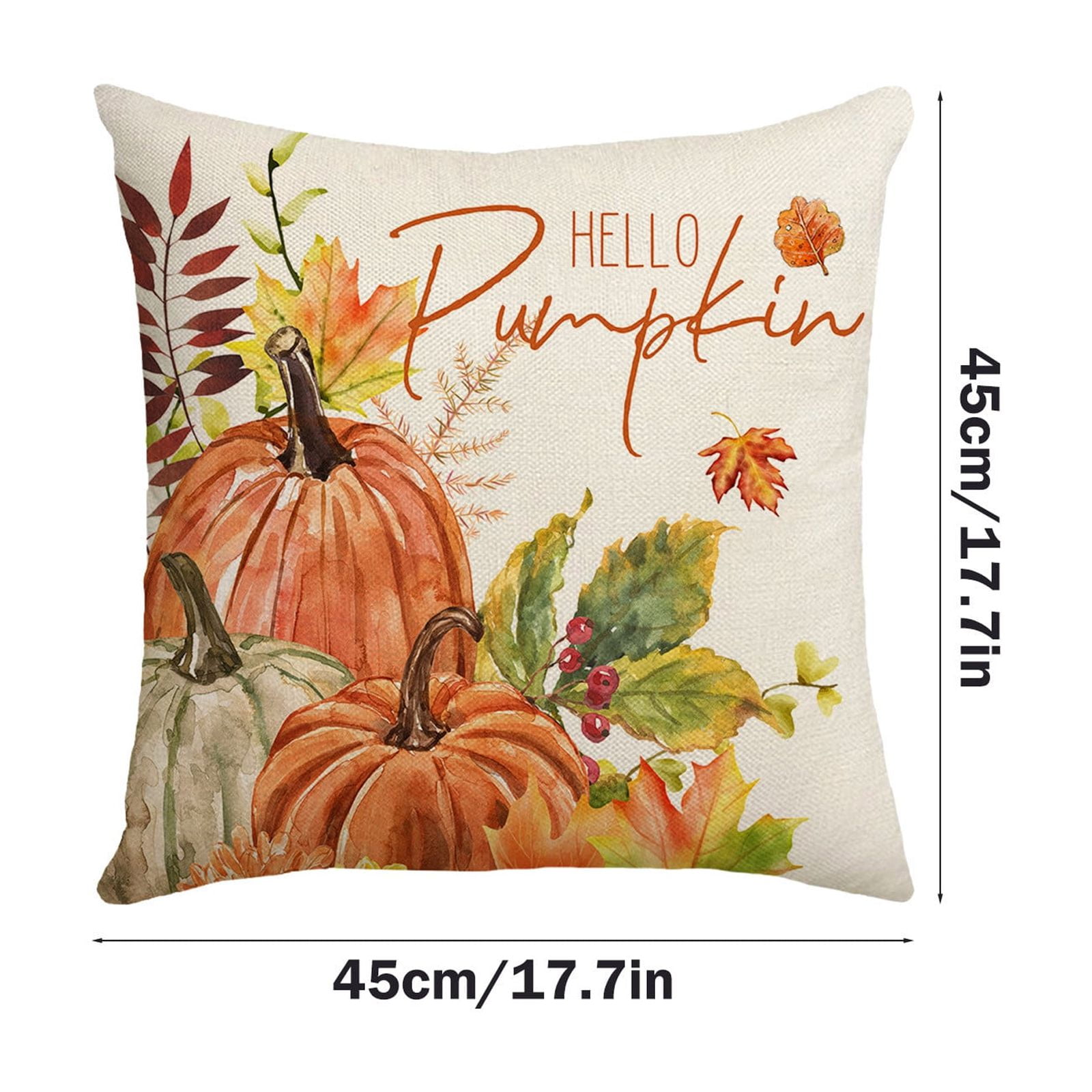 Darzheoy Fall Pillow Covers 18 x 18 inch Pumpkin Maple leaves Throw Pillow Covers Outdoor Autumn Thanksgiving Harvest Farmhouse Pillowcase Cushion Case for Home Sofa Fall Decor D - Image 3
