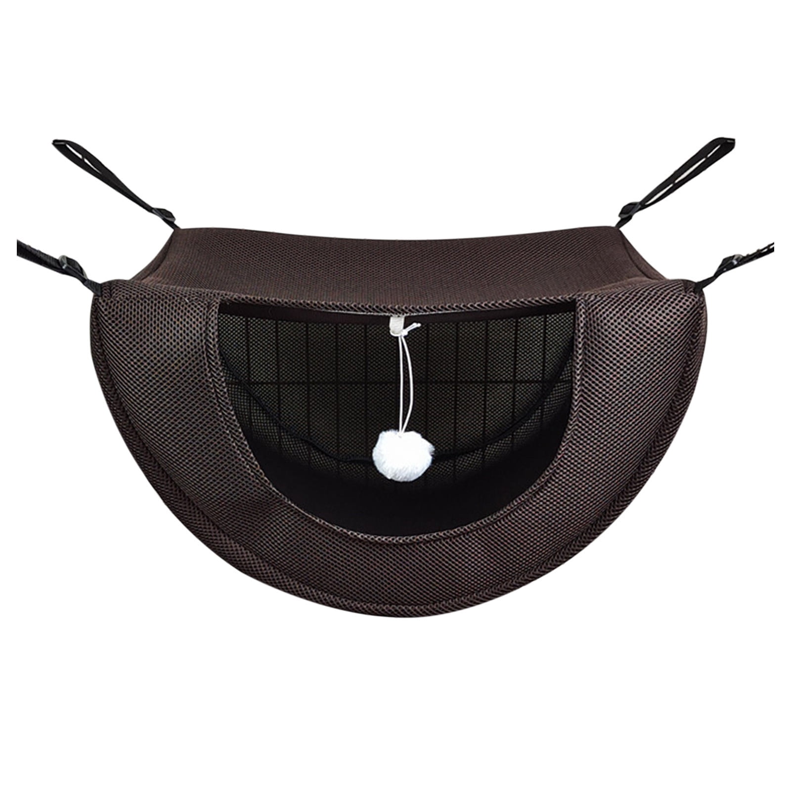 Darzheoy Cat Cage Hammock, Hanging Soft Pet Bed, Summer Breathable Pet Cage Hammock with Adjustable Straps, for Indoor Kitten Puppy Rabbit or Small Pet Coffee - Image 1