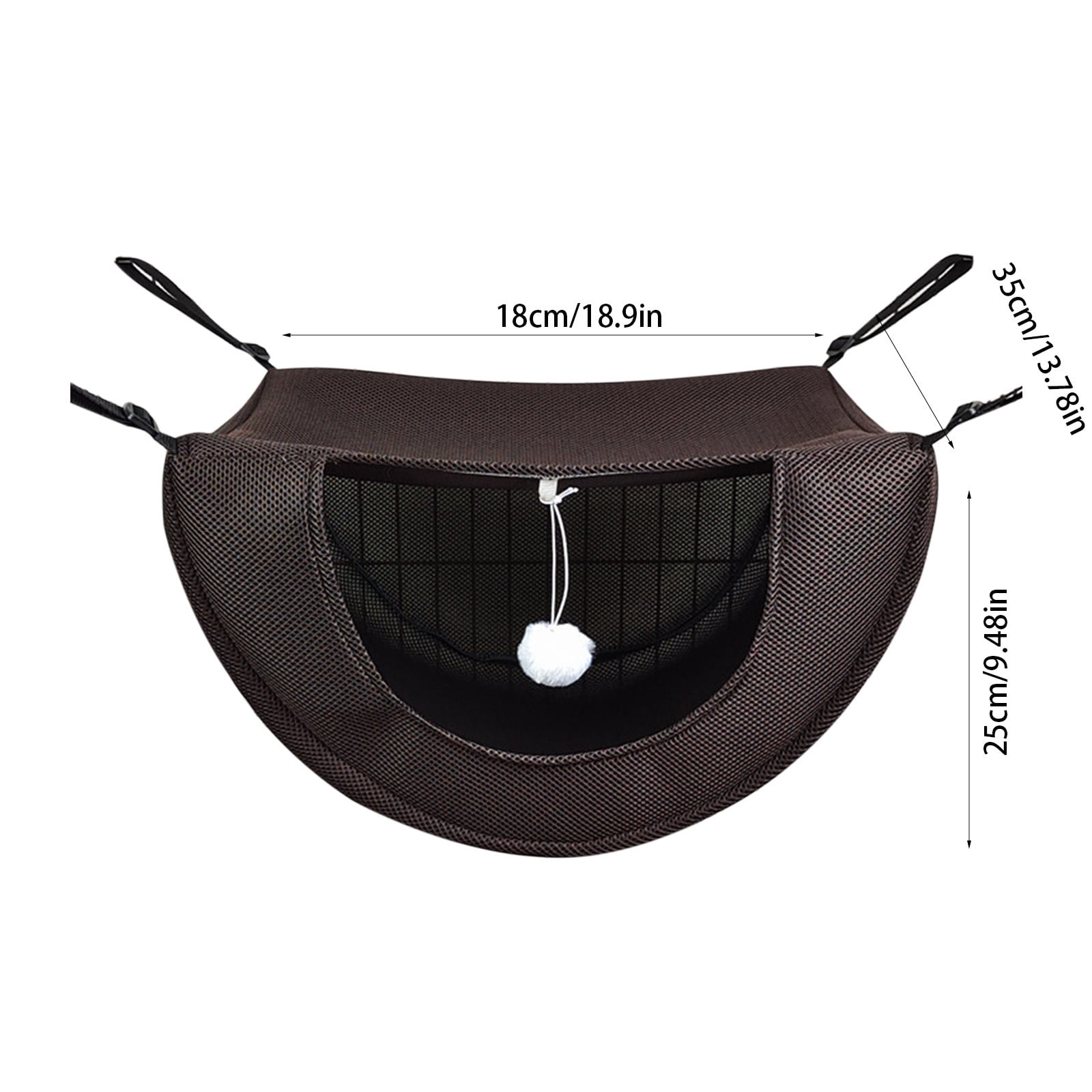 Darzheoy Cat Cage Hammock, Hanging Soft Pet Bed, Summer Breathable Pet Cage Hammock with Adjustable Straps, for Indoor Kitten Puppy Rabbit or Small Pet Coffee - Image 3