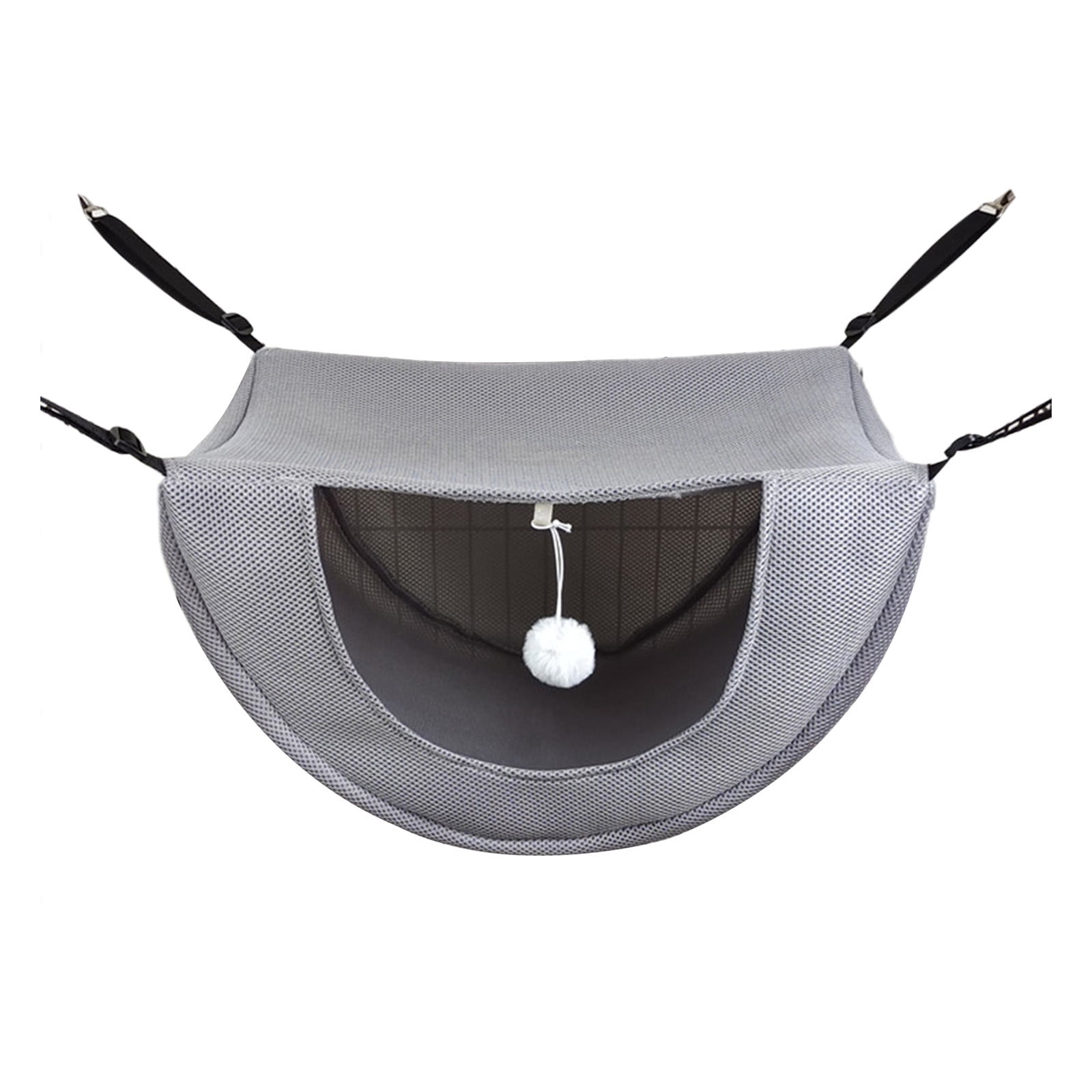 Darzheoy Cat Cage Hammock, Hanging Soft Pet Bed, Summer Breathable Pet Cage Hammock with Adjustable Straps, for Indoor Kitten Puppy Rabbit or Small Pet Gray - Image 1