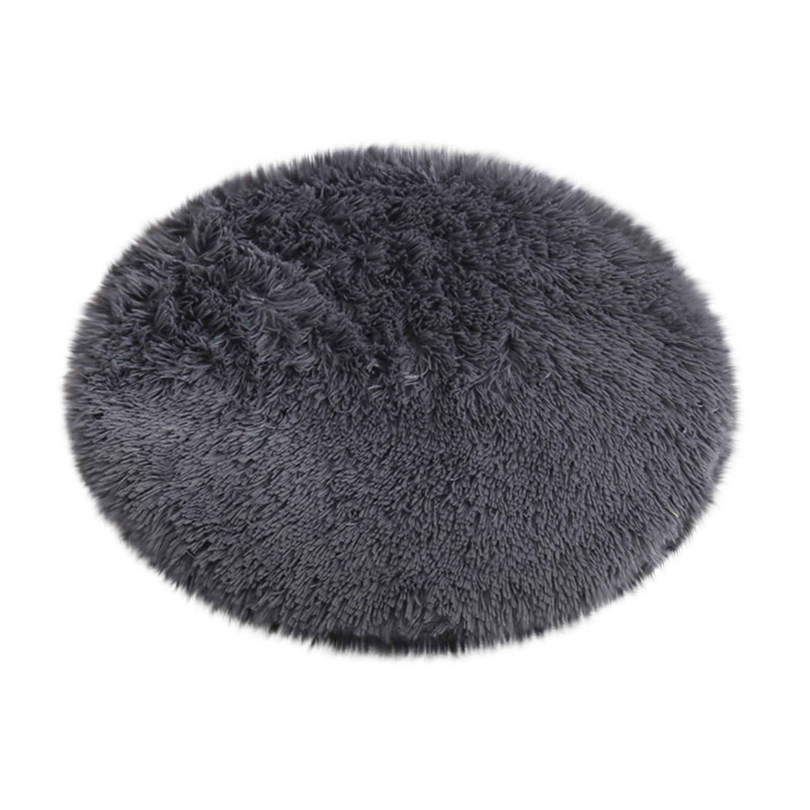 Darzheoy 16 inch Plush Dog Bed Mat Warm Fluffy Round Puppy Crate Pad with Anti-Slip Waterproof Bottom Soft Comfy Pet Kennel Mat for Small and Medium Dogs Black - Image 1