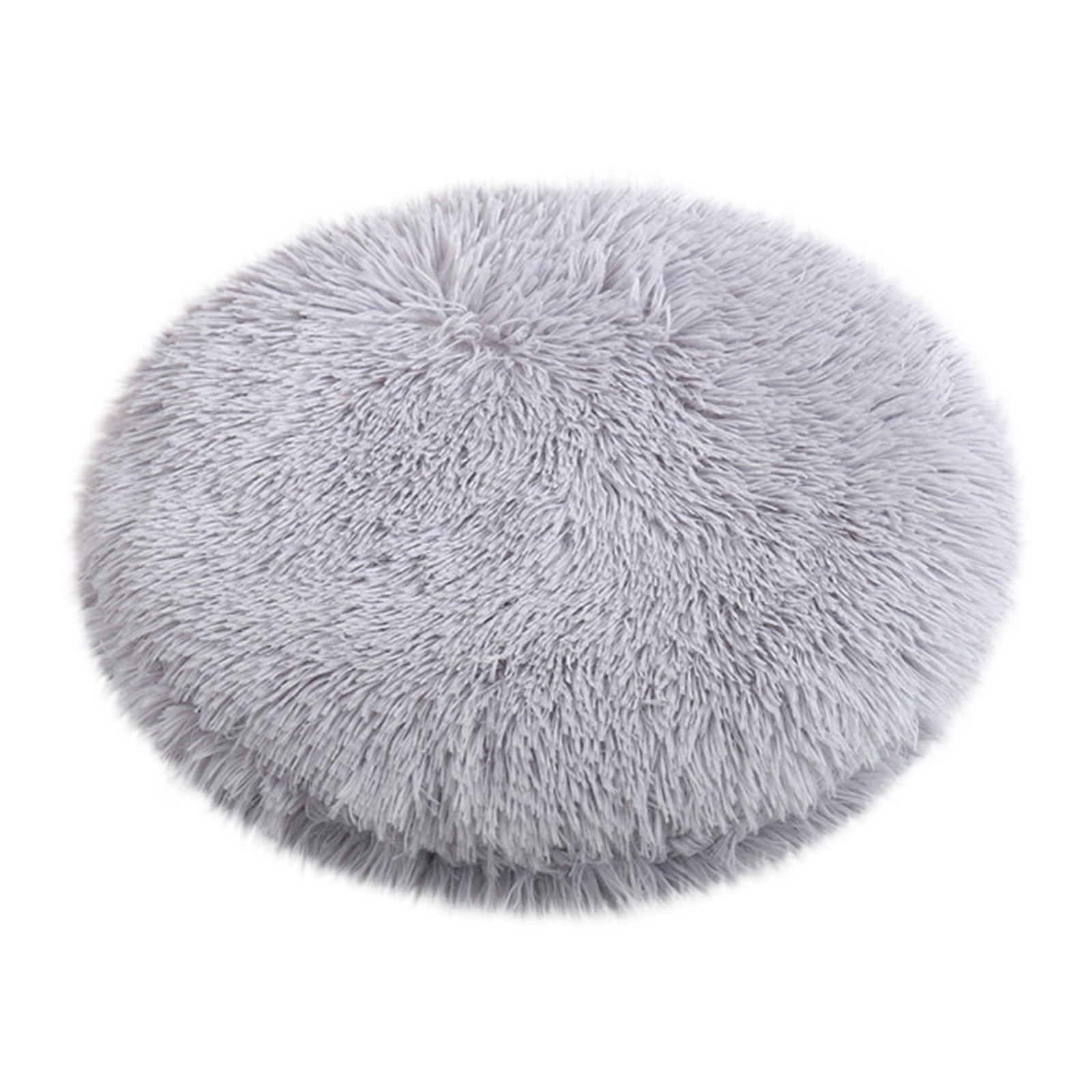 Darzheoy 16 inch Plush Dog Bed Mat Warm Fluffy Round Puppy Crate Pad with Anti-Slip Waterproof Bottom Soft Comfy Pet Kennel Mat for Small and Medium Dogs Gray - Image 1