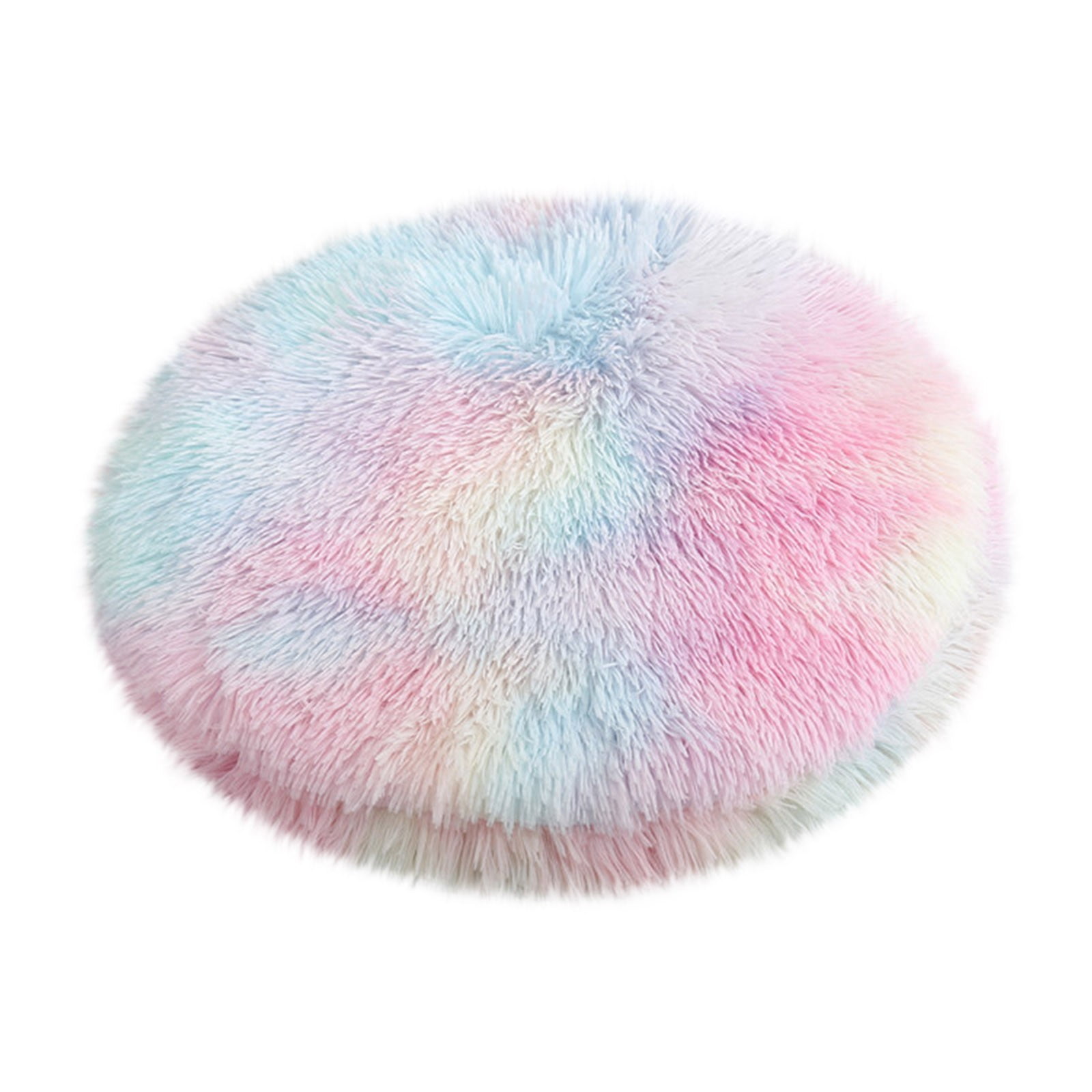 Darzheoy 16 inch Plush Dog Bed Mat Warm Fluffy Round Puppy Crate Pad with Anti-Slip Waterproof Bottom Soft Comfy Pet Kennel Mat for Small and Medium Dogs Multicolor - Image 1