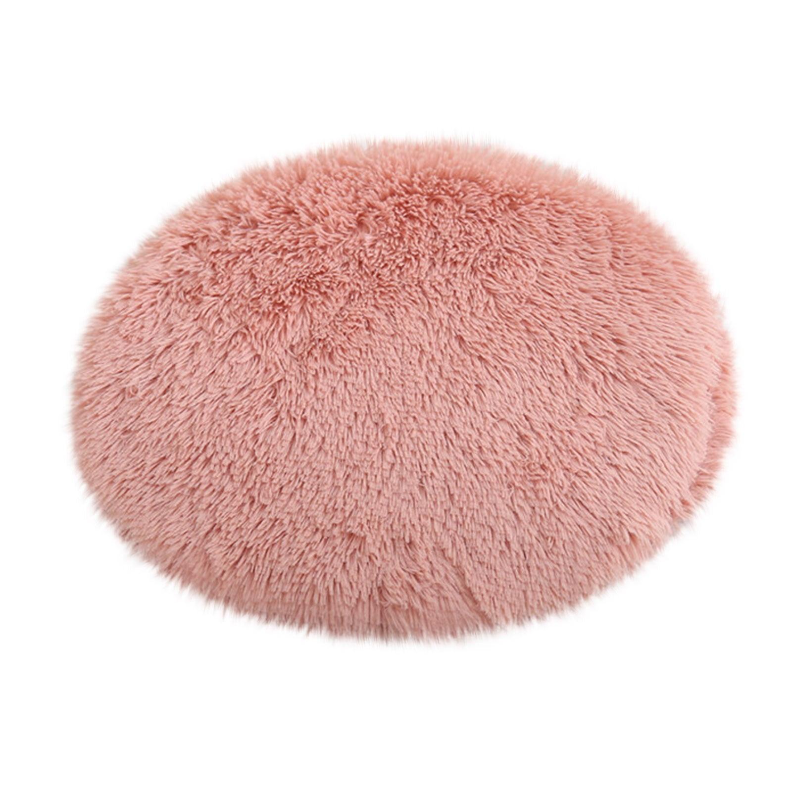 Darzheoy 16 inch Plush Dog Bed Mat Warm Fluffy Round Puppy Crate Pad with Anti-Slip Waterproof Bottom Soft Comfy Pet Kennel Mat for Small and Medium Dogs Pink - Image 1