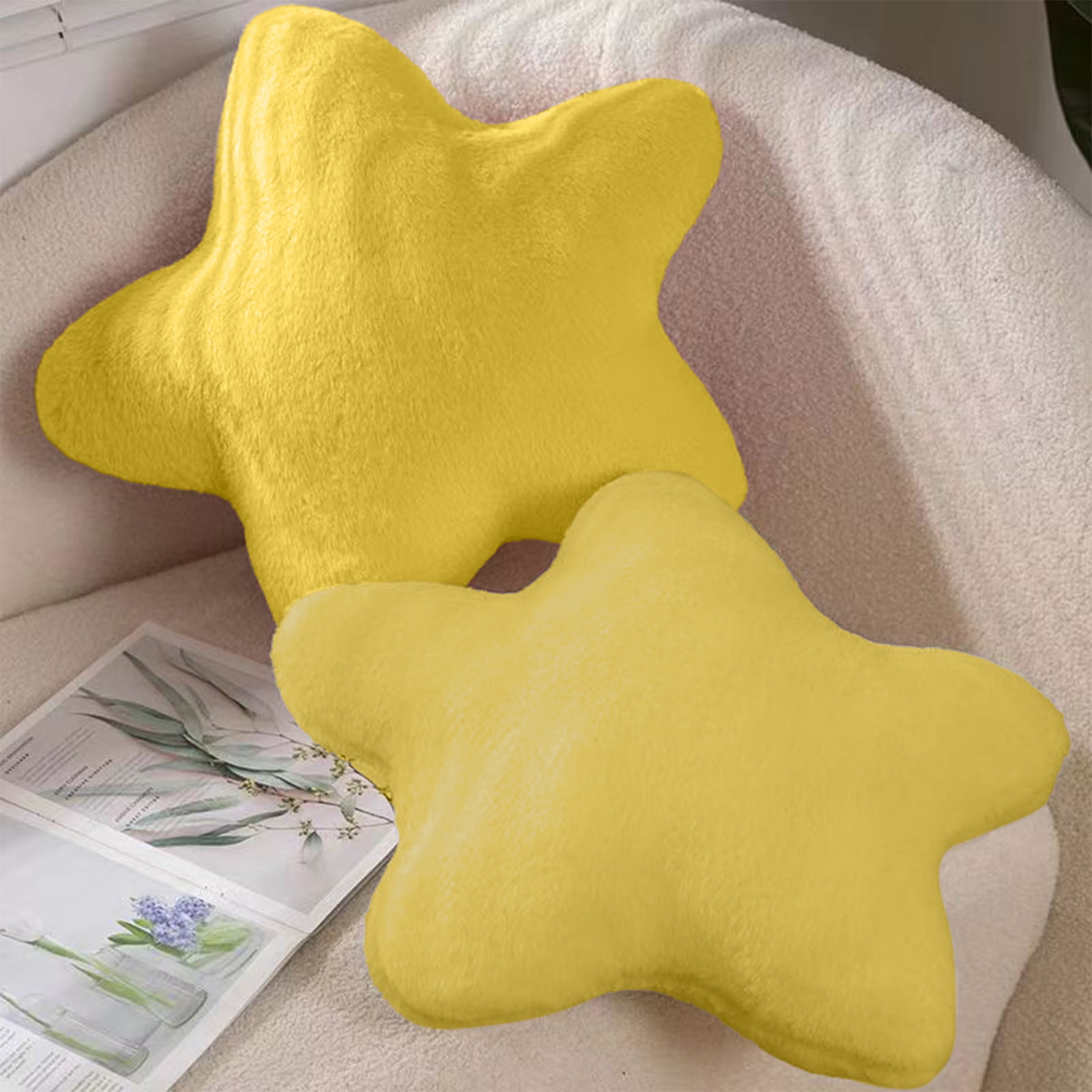 Chmadoxn Toddler Toys, Baby Toys Star Pillow Decorative Throw Pillows For Bed Couch Star Shaped Pillow Floor Cushions Room Decor Pillow With Soft Faux For Sofa Bedroom Toys for Kids, Birthday Gifts 13.7×13.7×1.2 in BU - Image 4
