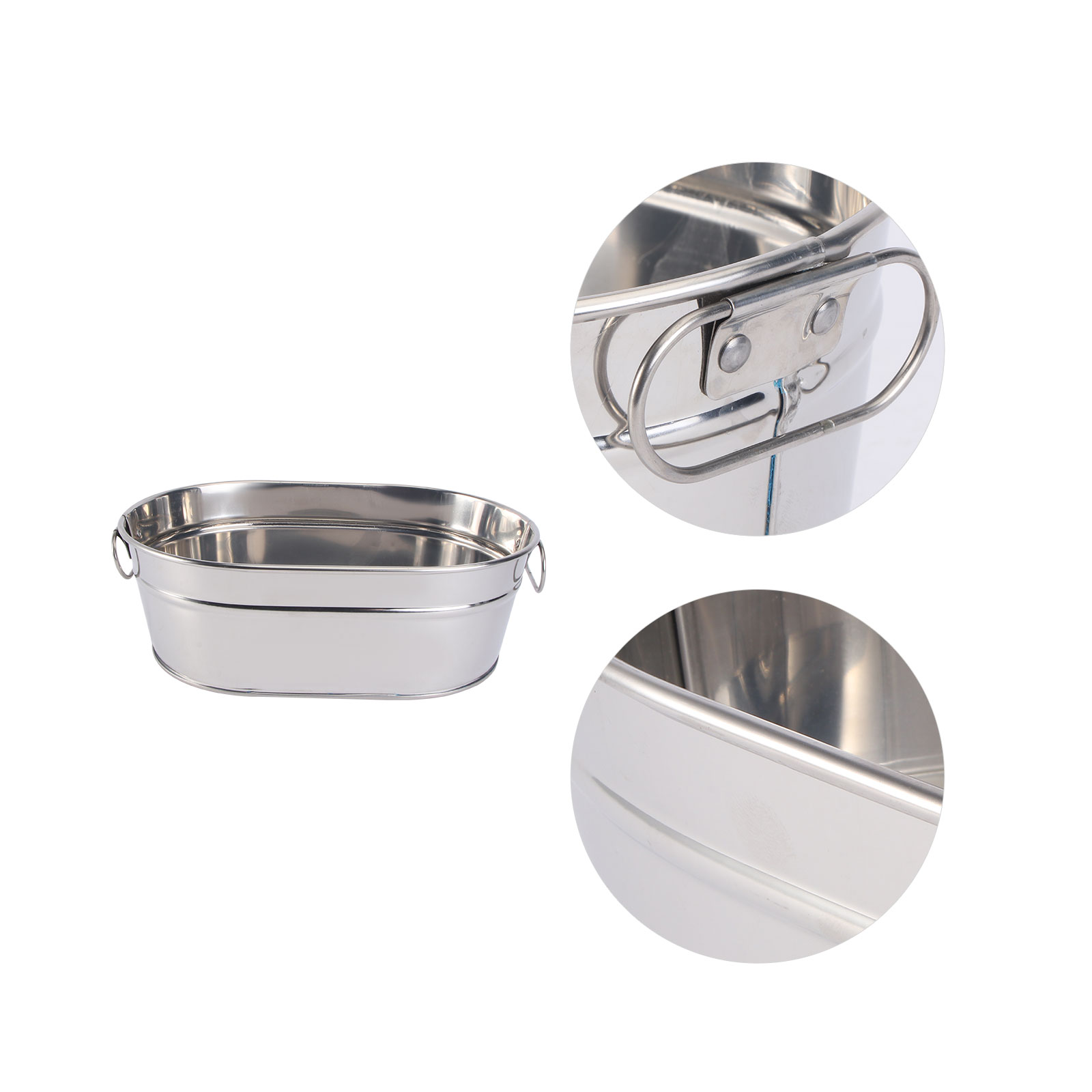 HOOWIFFY Large Capacity Stainless Steel Seafood Bucket for Serving Seafood in Restaurants and Home Tableware 1 Piece - Image 3