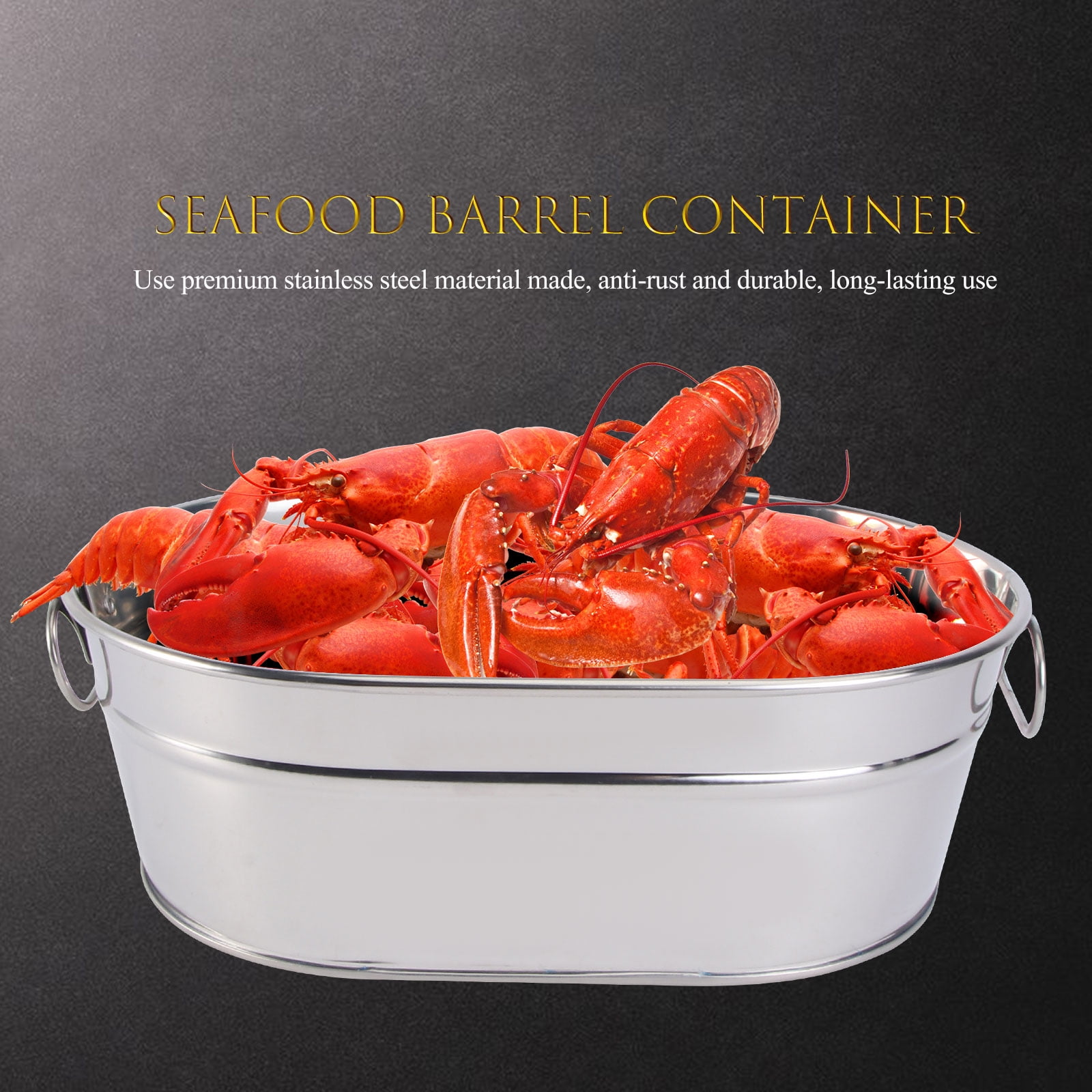 HOOWIFFY Large Capacity Stainless Steel Seafood Bucket for Serving Seafood in Restaurants and Home Tableware 1 Piece - Image 5