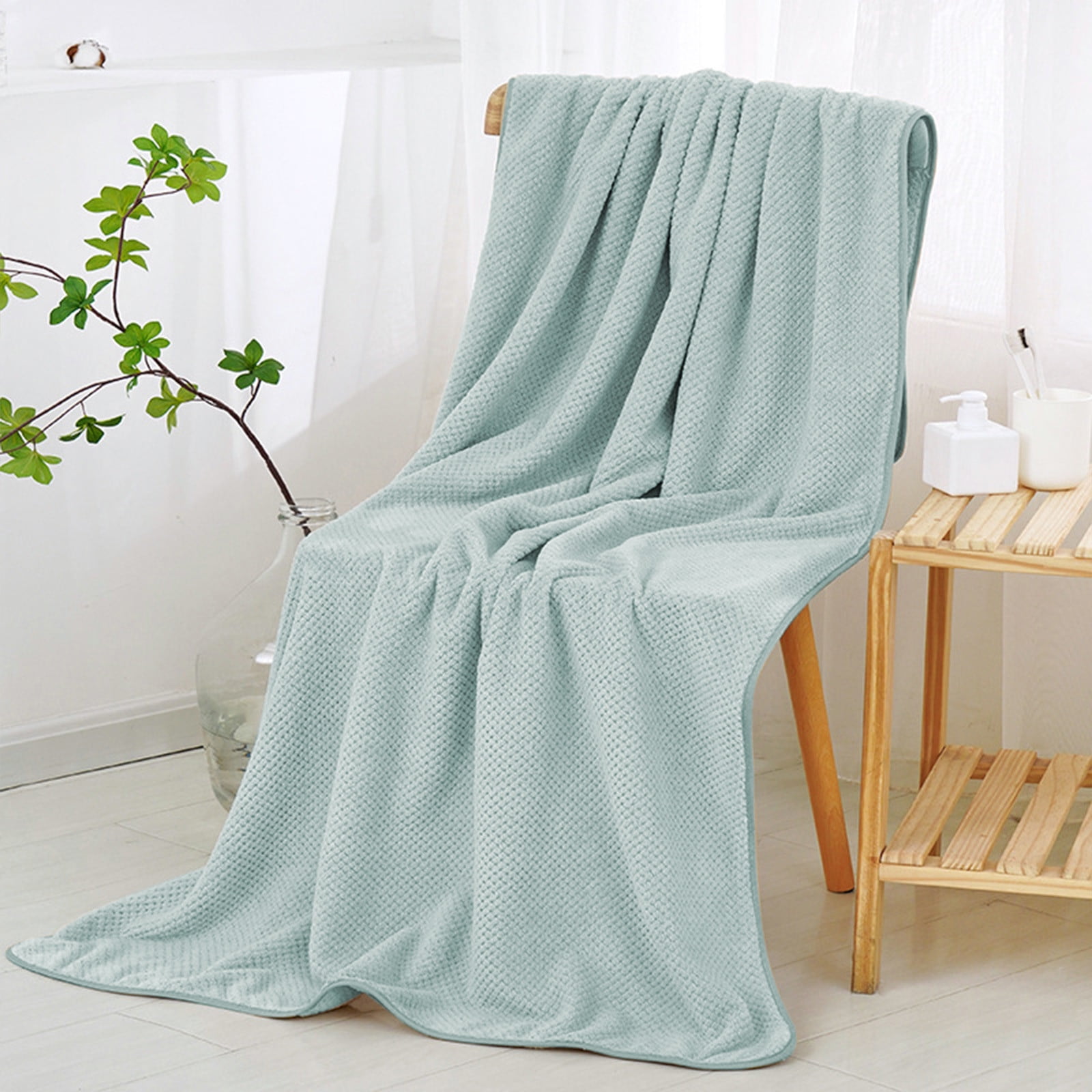 Chmadoxn Bath Towel, Oversize Bath Towel, 55×28 Inch Large Microfiber Bath Towels, Soft, Absorbent, and Quick Dry Towels for Bathroom, Pool, Beach, Swim, and Yoga, Large Bathroom Towels for Daily Use 55×28 in Green - Image 1