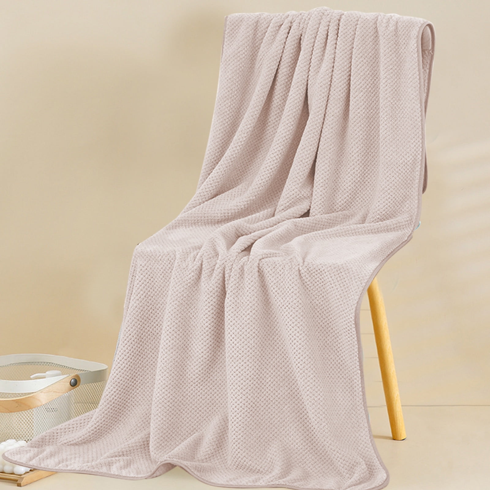 Chmadoxn Bath Towel, Oversize Bath Towel, 55×28 Inch Large Microfiber Bath Towels, Soft, Absorbent, and Quick Dry Towels for Bathroom, Pool, Beach, Swim, and Yoga, Large Bathroom Towels for Daily Use 55×28 in Khaki - Image 5