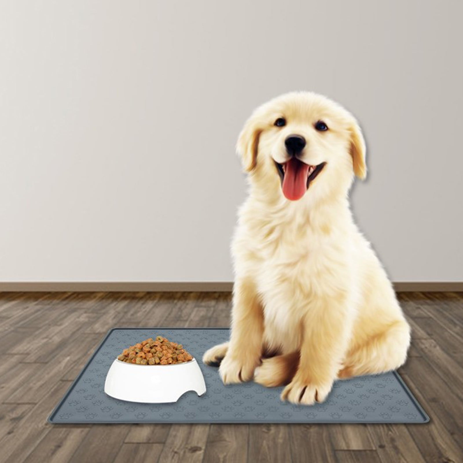 Darzheoy Dog Food Mat, Waterproof Dog Bowl Mat, Silicone Dog Mat for Food and Water, Pet Food Mat with Edges, Nonslip Dog Feeding Mat, Dog Food Mats for Floors Gray - Image 6