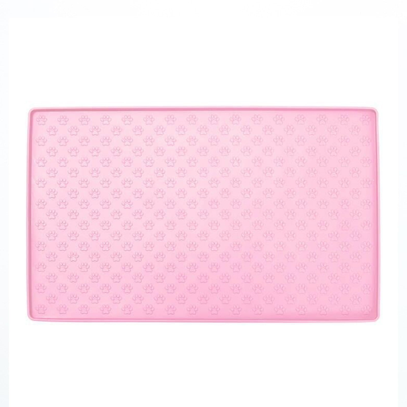 Darzheoy Dog Food Mat, Waterproof Dog Bowl Mat, Silicone Dog Mat for Food and Water, Pet Food Mat with Edges, Nonslip Dog Feeding Mat, Dog Food Mats for Floors Pink - Image 2