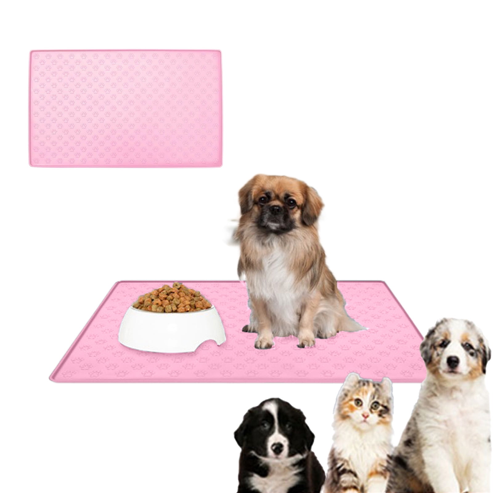 Darzheoy Dog Food Mat, Waterproof Dog Bowl Mat, Silicone Dog Mat for Food and Water, Pet Food Mat with Edges, Nonslip Dog Feeding Mat, Dog Food Mats for Floors Pink - Image 5