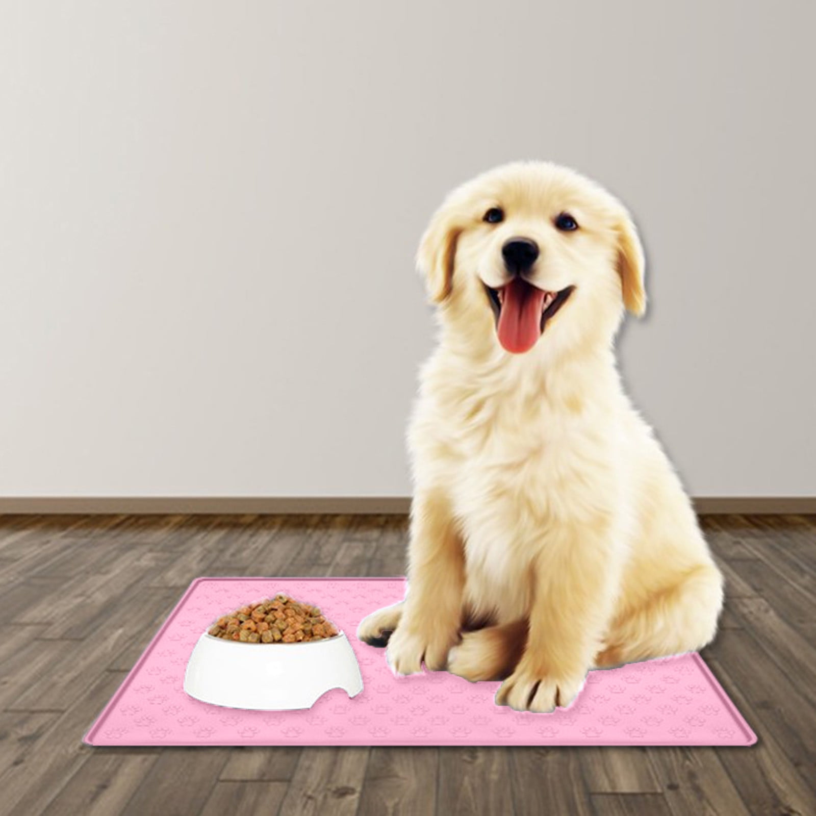 Darzheoy Dog Food Mat, Waterproof Dog Bowl Mat, Silicone Dog Mat for Food and Water, Pet Food Mat with Edges, Nonslip Dog Feeding Mat, Dog Food Mats for Floors Pink - Image 6