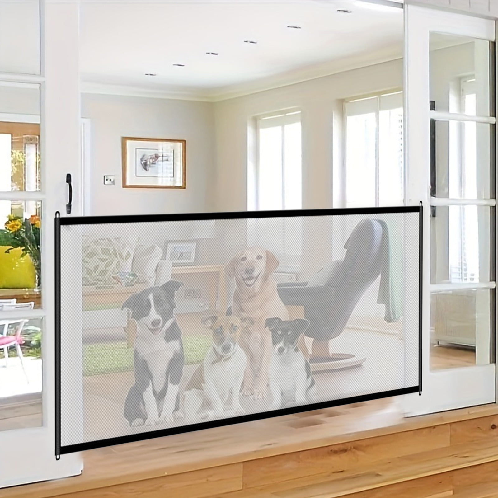 Chmadoxn 43×28 Inch Freestanding Foldable Dog Gate for Pet Dog, Isolation Fence Foldable Indoor Dog Gate Puppy Safety Fence Dog Gate for The House, Doorway, Stairs M Black - Image 1