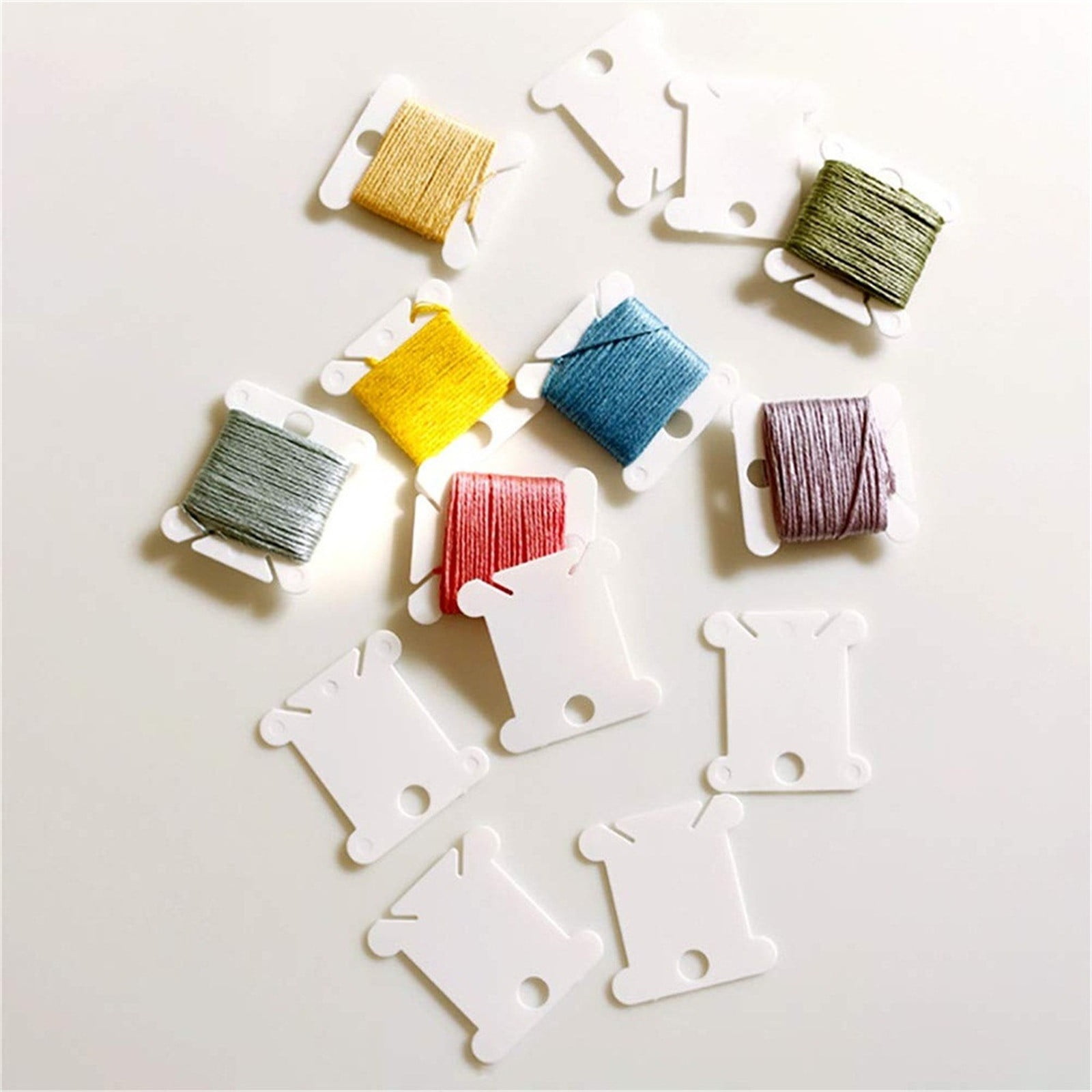 Chmadoxn Embroidery Floss Bobbins, Sewing Thread Winding Plate Board,50 pc Embroidery Floss Organizer, Plastic Embroidery Thread Cards for Cross Stitch Thread Holder Sewing Storage 100 pc Green - Image 6