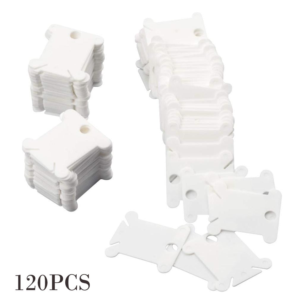 Chmadoxn Embroidery Floss Bobbins, Sewing Thread Winding Plate Board,50 pc Embroidery Floss Organizer, Plastic Embroidery Thread Cards for Cross Stitch Thread Holder Sewing Storage 120 pc White - Image 1