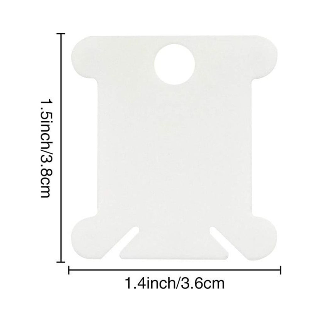 Chmadoxn Embroidery Floss Bobbins, Sewing Thread Winding Plate Board,50 pc Embroidery Floss Organizer, Plastic Embroidery Thread Cards for Cross Stitch Thread Holder Sewing Storage 120 pc White - Image 3