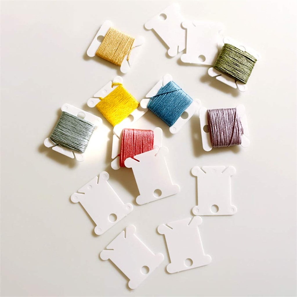 Chmadoxn Embroidery Floss Bobbins, Sewing Thread Winding Plate Board,50 pc Embroidery Floss Organizer, Plastic Embroidery Thread Cards for Cross Stitch Thread Holder Sewing Storage 120 pc White - Image 7